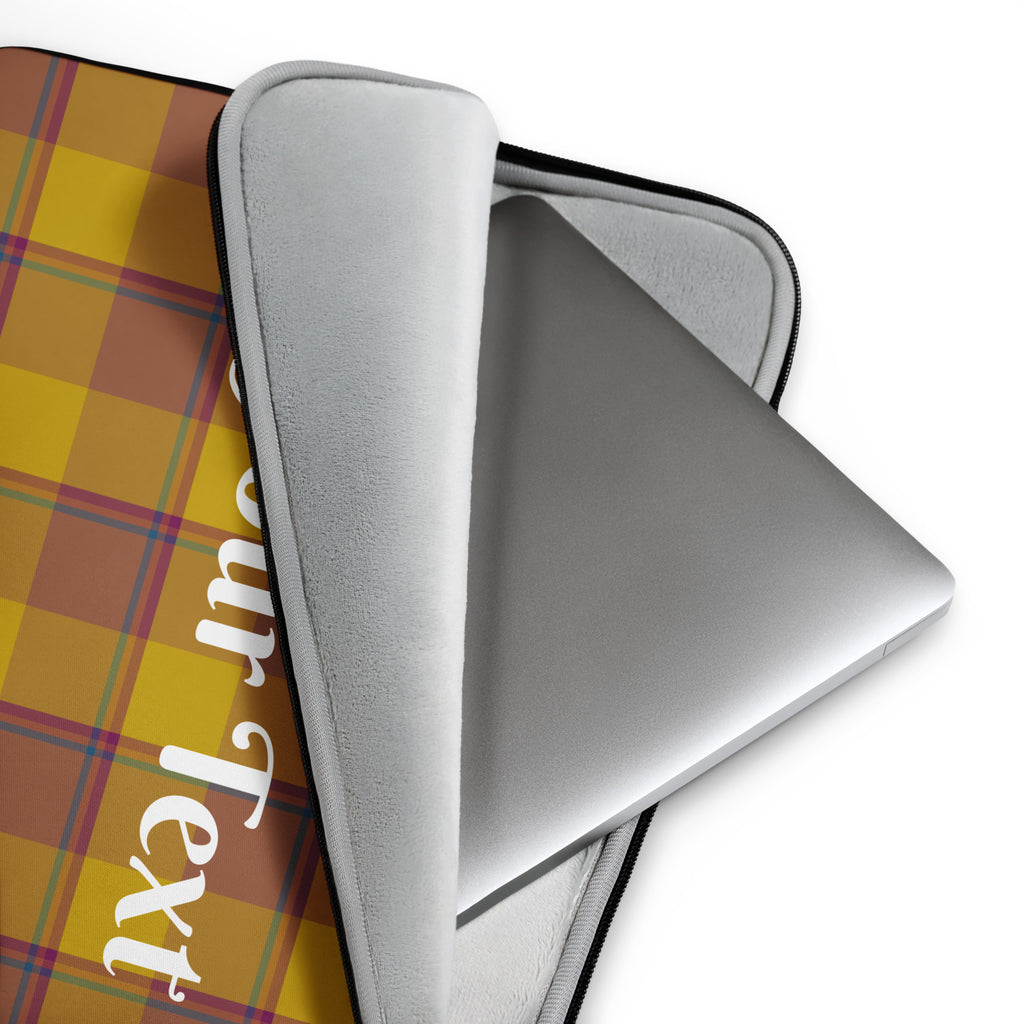 Personalized Potters Clay and Pizza Plaid Laptop Sleeve - Scottish Squares