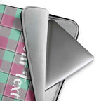 Personalized Vista Blue and Turkish Rose Plaid Laptop Sleeve - Scottish Squares