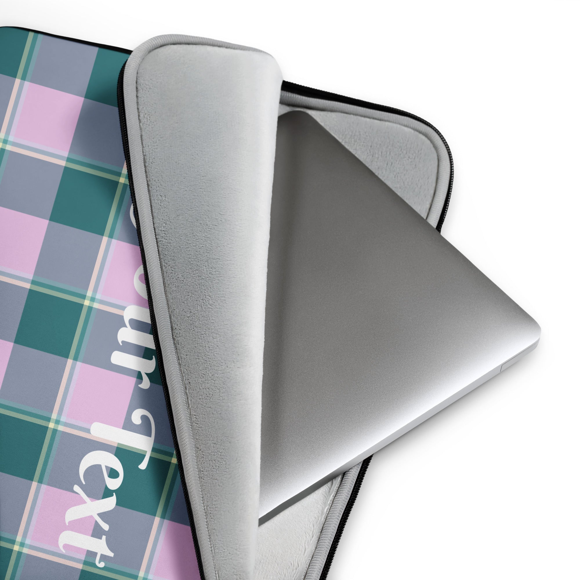 Personalized Ming and Melanie Plaid Laptop Sleeve - Scottish Squares
