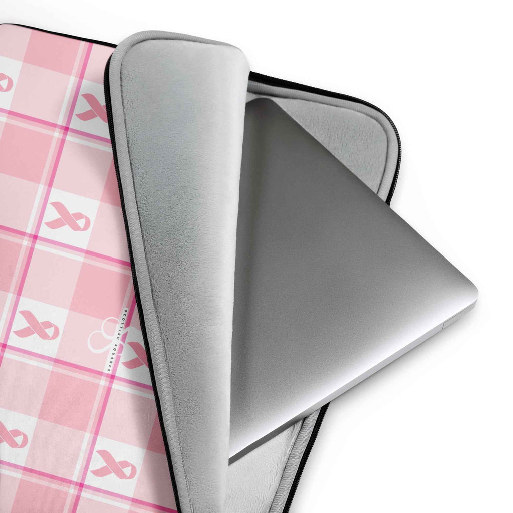Laptop Sleeve Breast Cancer Awareness Plaid - Scottish Squares