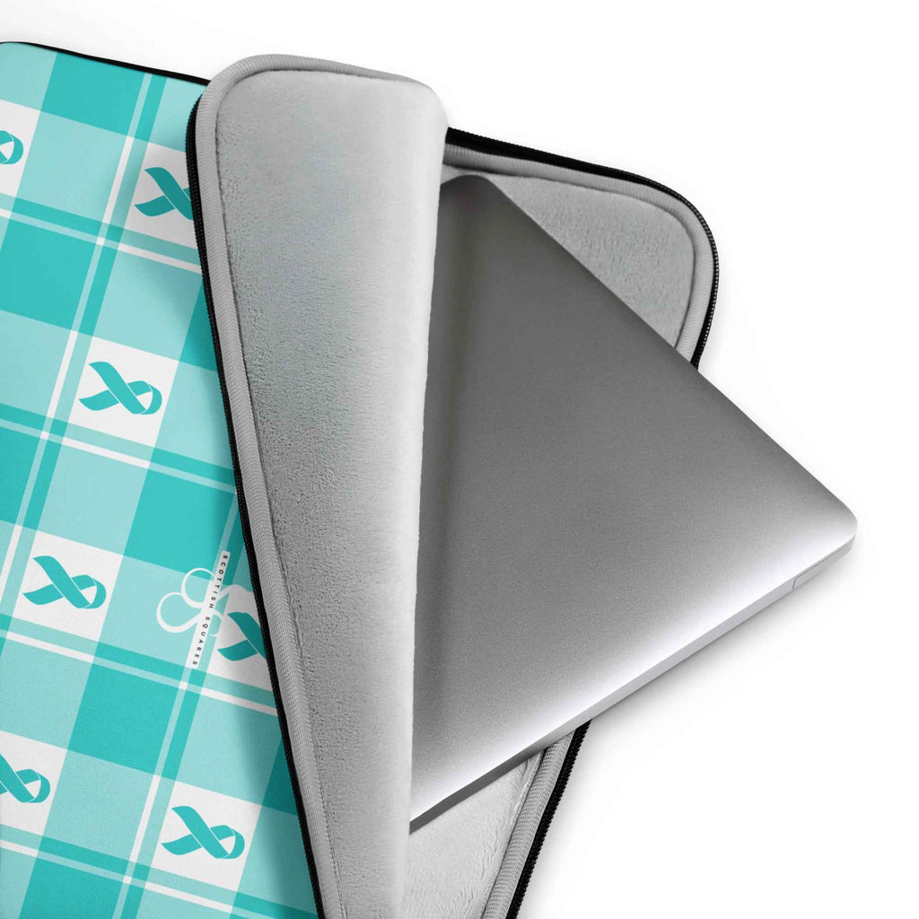 Laptop Sleeve Ovarian Cancer Awareness Plaid - Scottish Squares
