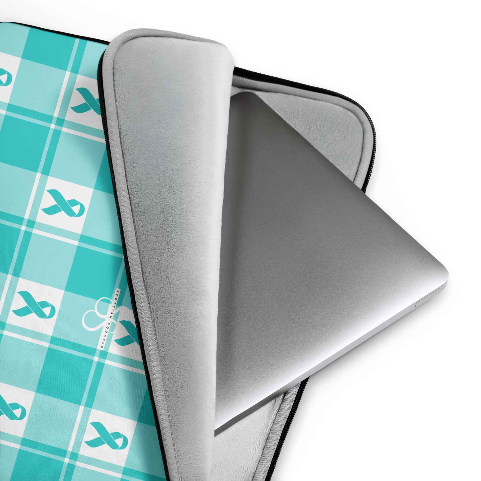 Laptop Sleeve Ovarian Cancer Awareness Plaid - Scottish Squares