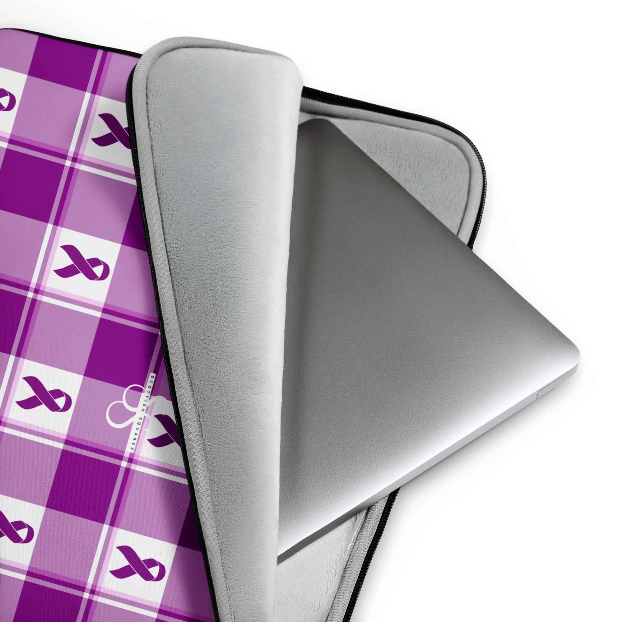 Laptop Sleeve Pancreatic Cancer Awareness Plaid - Scottish Squares