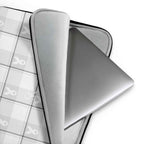 Laptop Sleeve Lung Cancer Awareness Plaid, White Ribbon, Supportive Gift - Scottish Squares