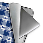 Laptop Sleeve Colorectal Cancer Awareness Plaid, Dark Blue Ribbon, Supportive Gift - Scottish Squares