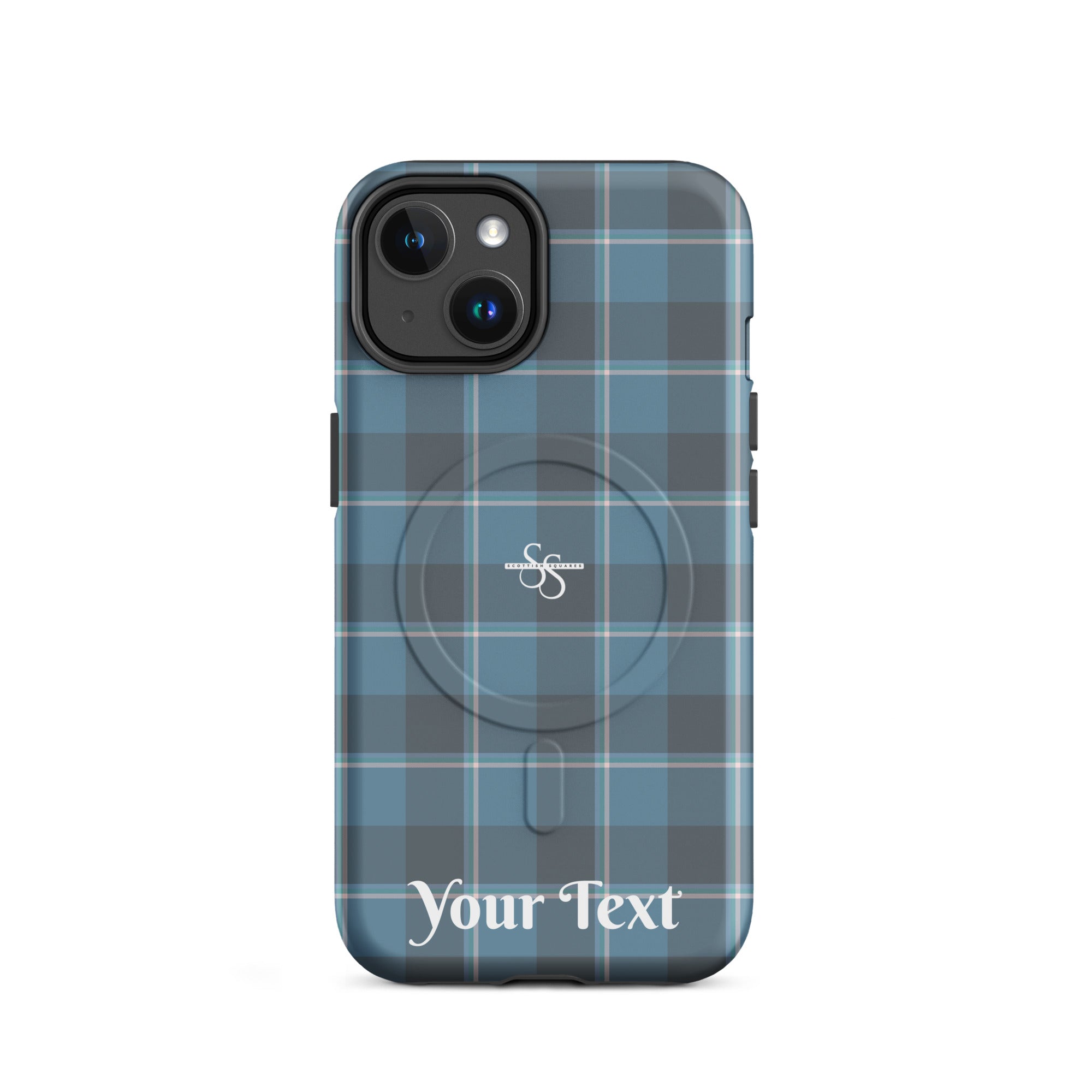 Personalized Hoki and Shuttle Gray Plaid iPhone MagSafe Tough Case - Scottish Squares