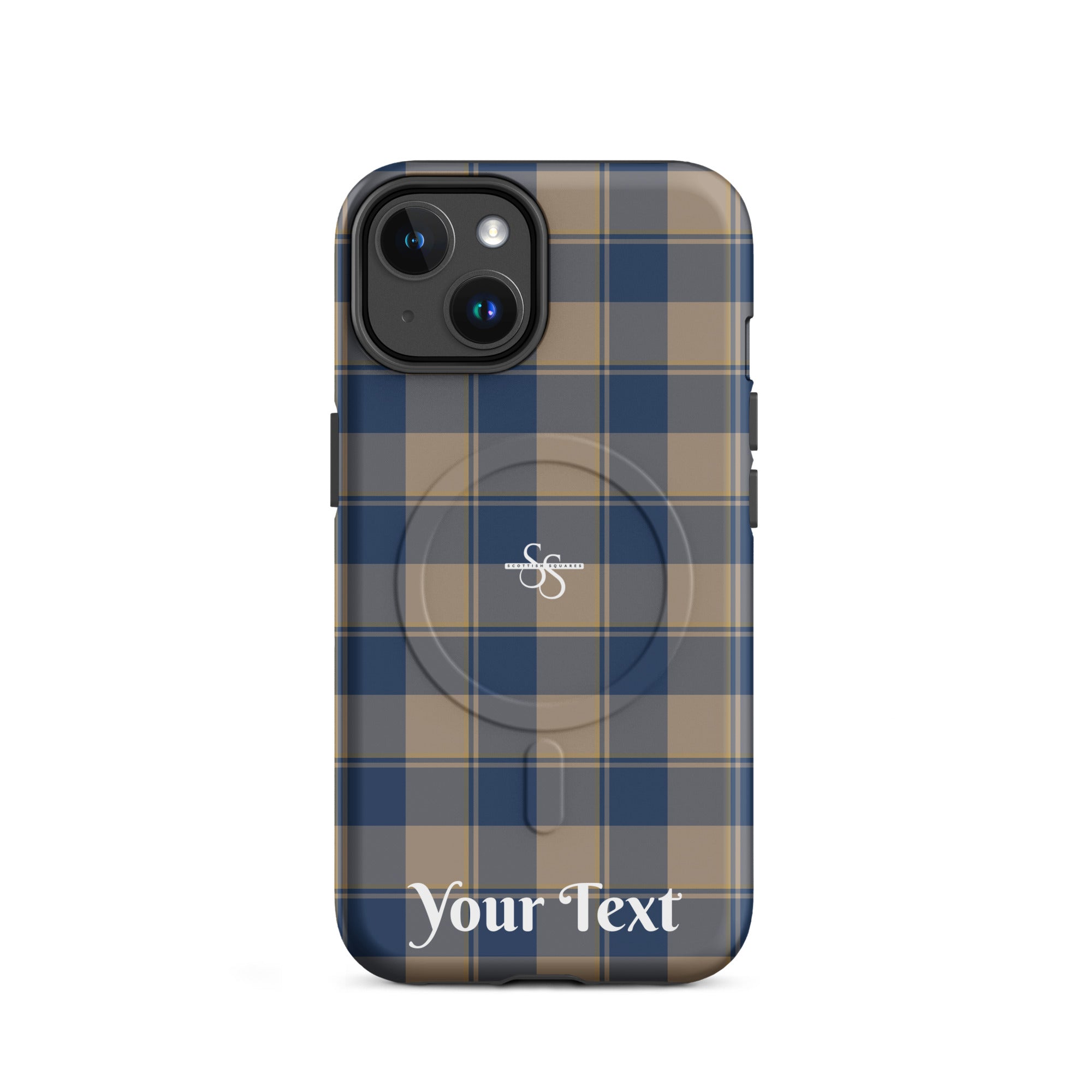 Personalized Cello and Donkey Brown Plaid iPhone MagSafe Tough Case - Scottish Squares