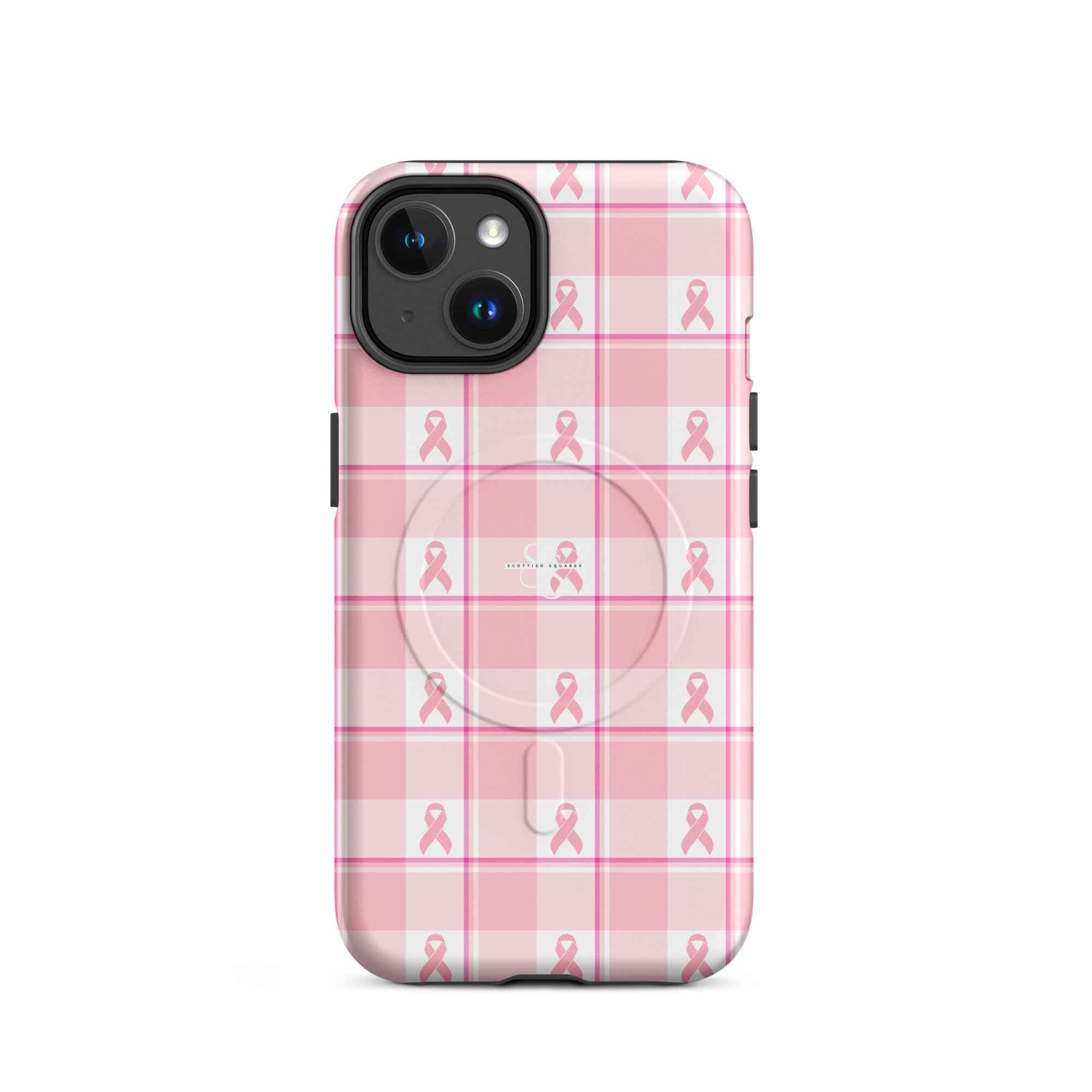 MagSafe Tough Case for iPhone Breast Cancer Awareness Plaid iPhone 14 - Scottish Squares