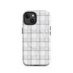 MagSafe Tough Case for iPhone Lung Cancer Awareness Plaid, White Ribbon, Supportive Gift iPhone 14 - Scottish Squares