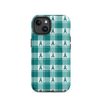 MagSafe Tough Case for iPhone Cervical Cancer Awareness Plaid, Teal Ribbon, Supportive Gift iPhone 14 - Scottish Squares