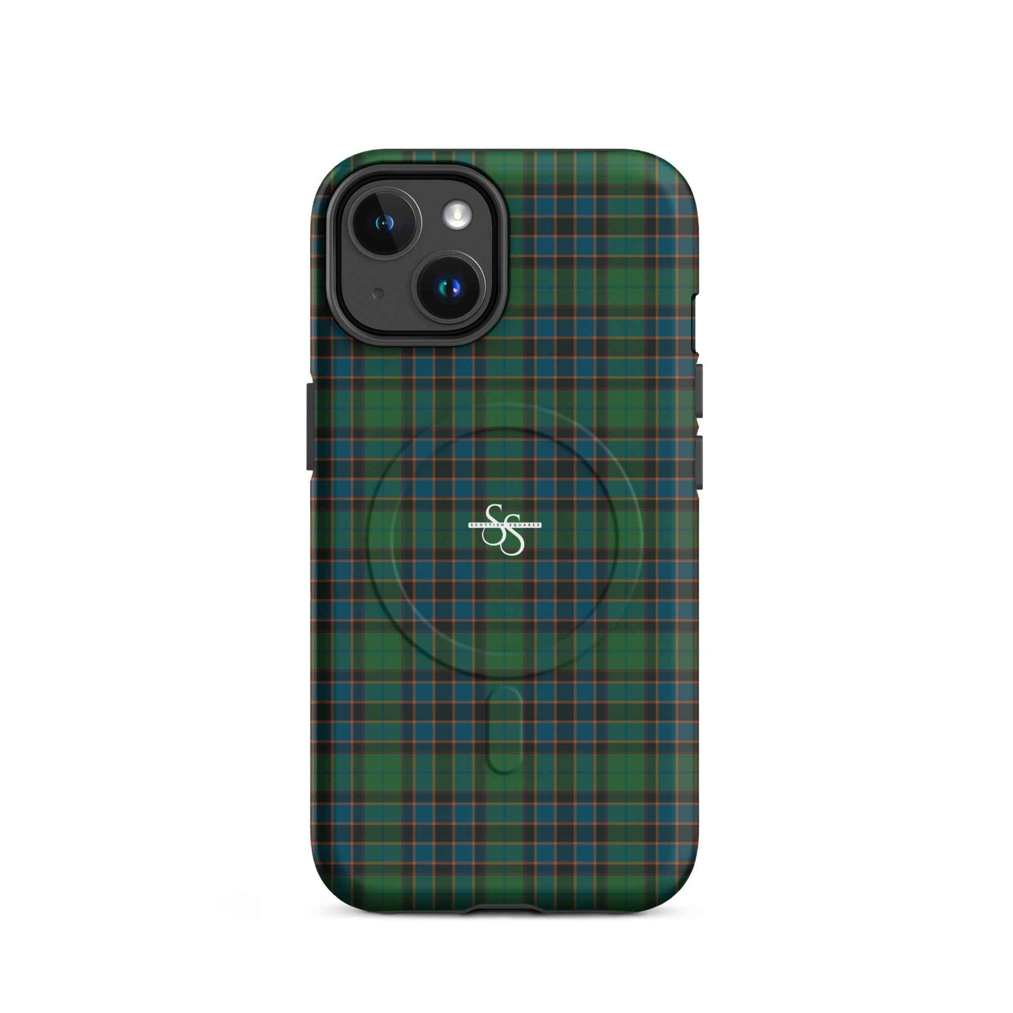 MagSafe Tough Case for iPhone Green Blue Orange Plaid Tartan