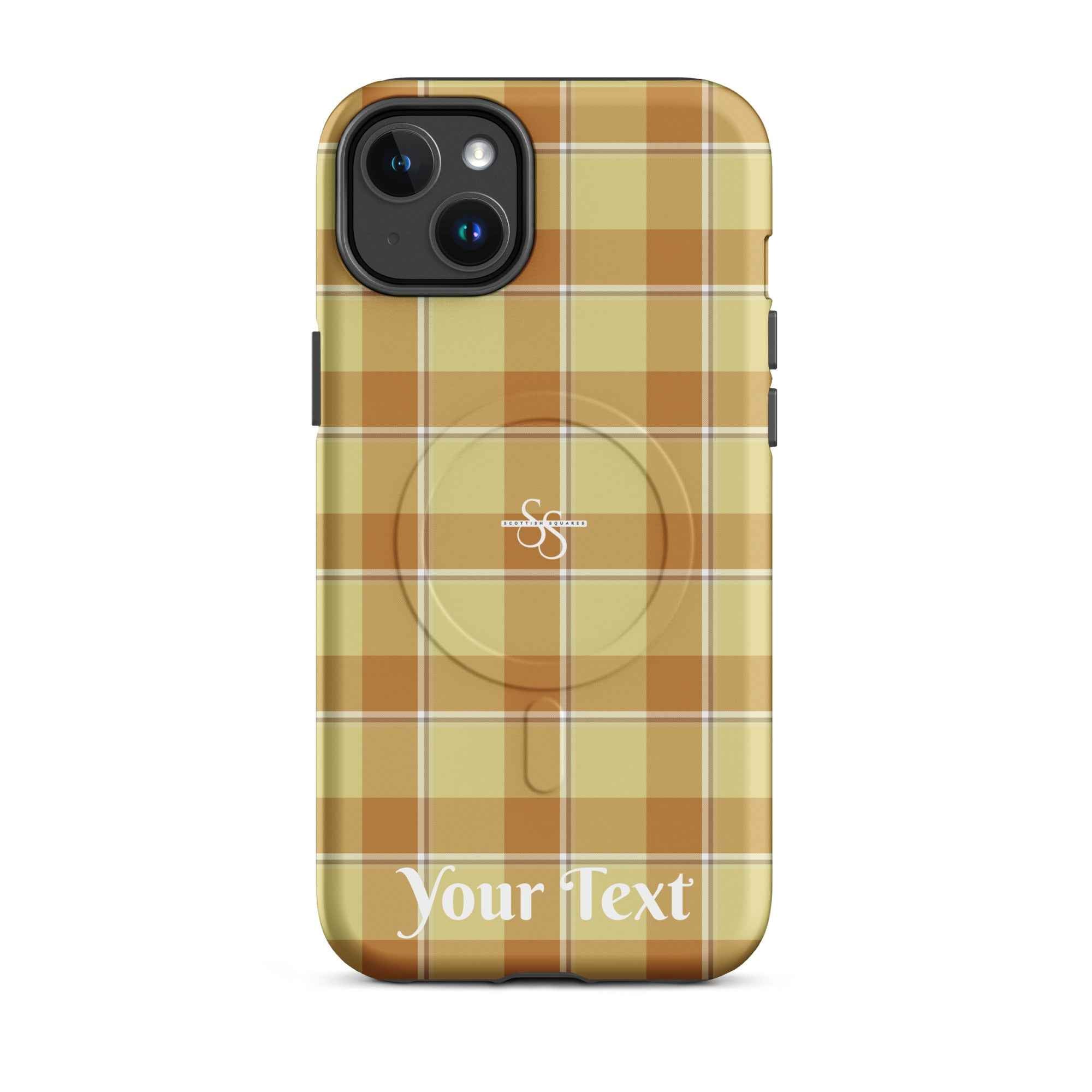 Personalized Zombie and Copper Plaid iPhone MagSafe Tough Case - Scottish Squares