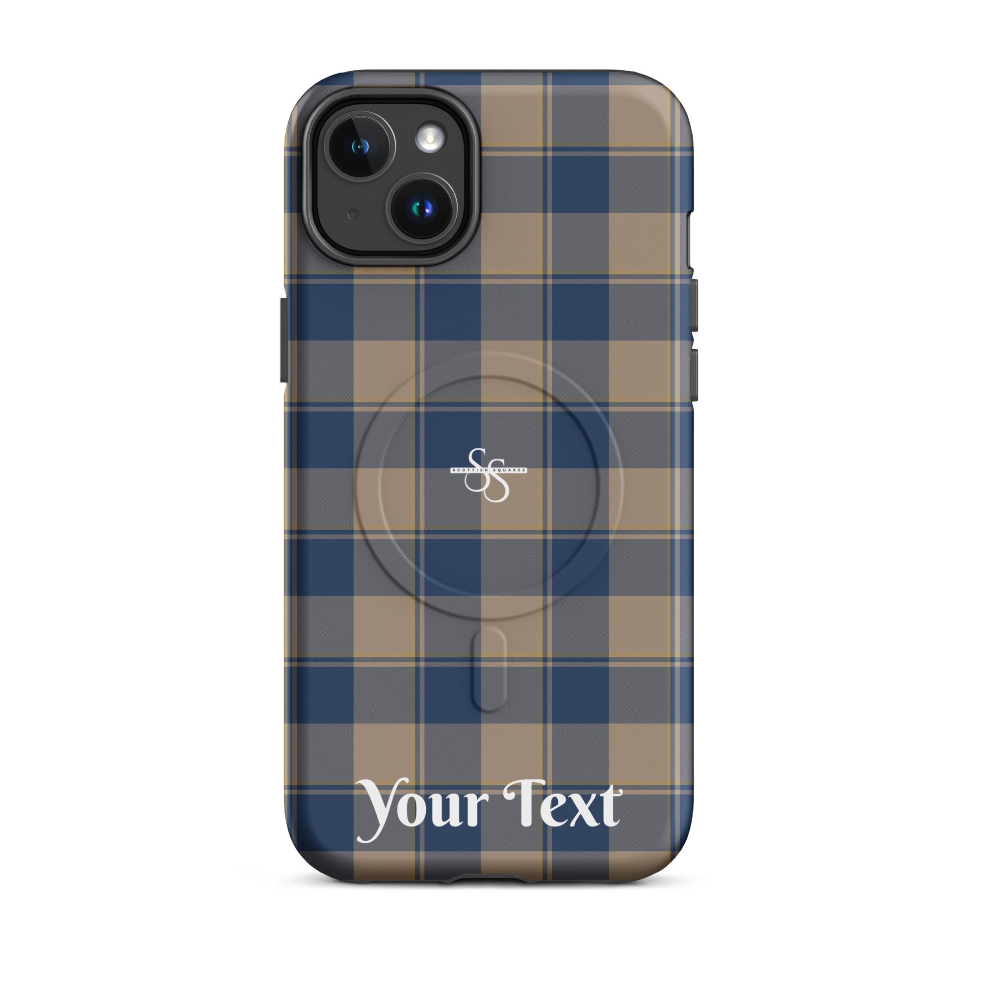 Personalized Cello and Donkey Brown Plaid iPhone MagSafe Tough Case - Scottish Squares