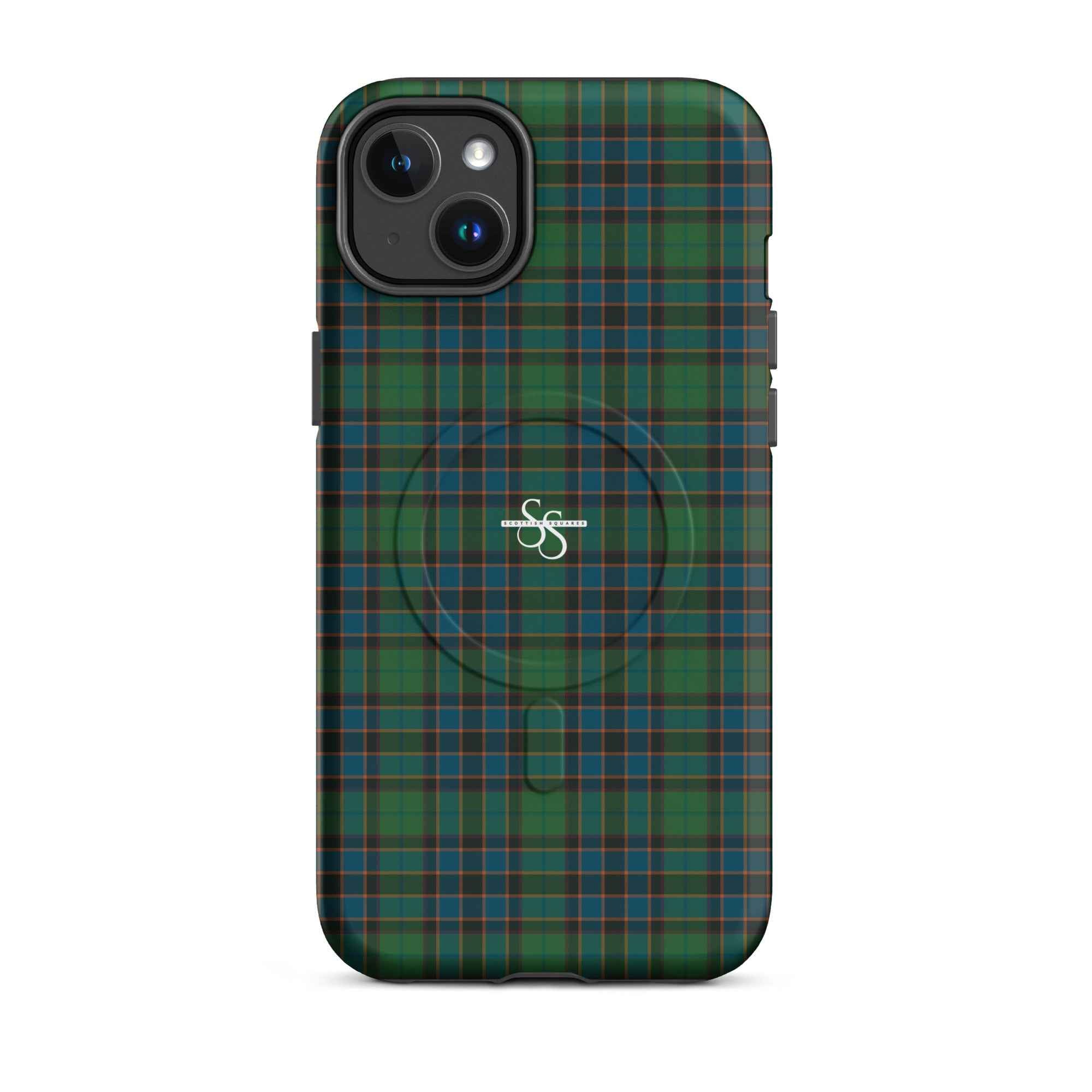 MagSafe Tough Case for iPhone Green Blue Orange Plaid Tartan