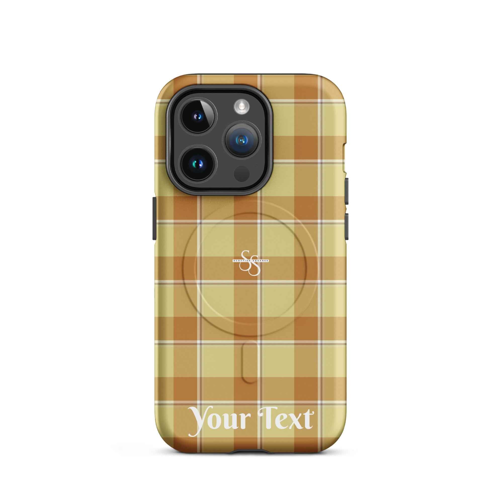 Personalized Zombie and Copper Plaid iPhone MagSafe Tough Case - Scottish Squares