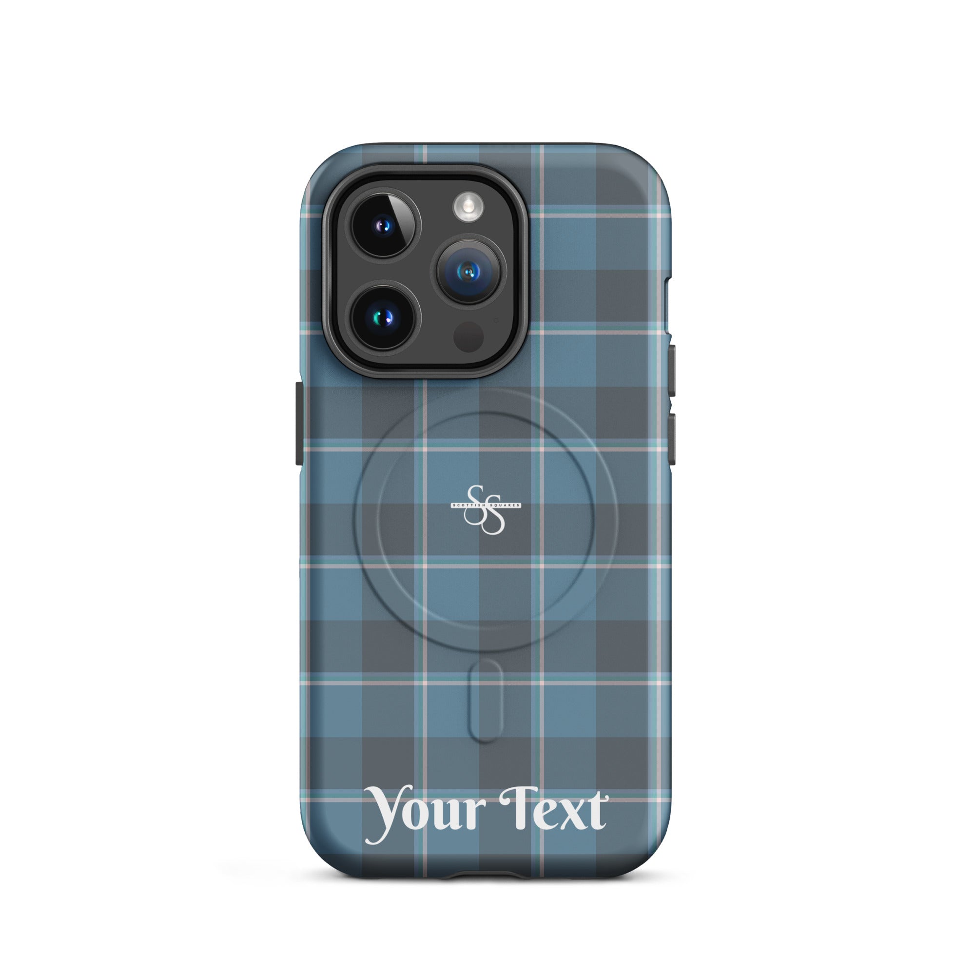Personalized Hoki and Shuttle Gray Plaid iPhone MagSafe Tough Case - Scottish Squares