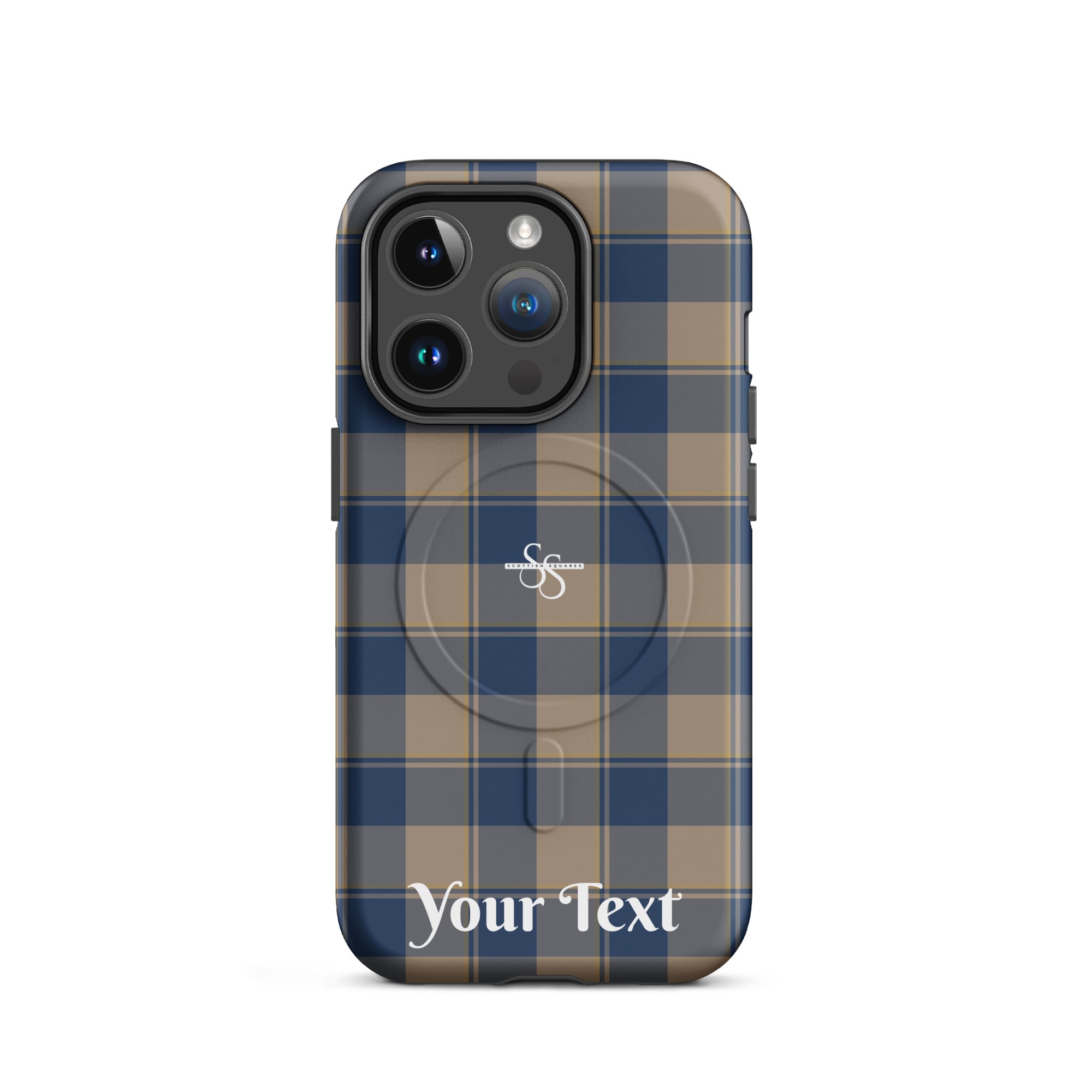 Personalized Cello and Donkey Brown Plaid iPhone MagSafe Tough Case - Scottish Squares