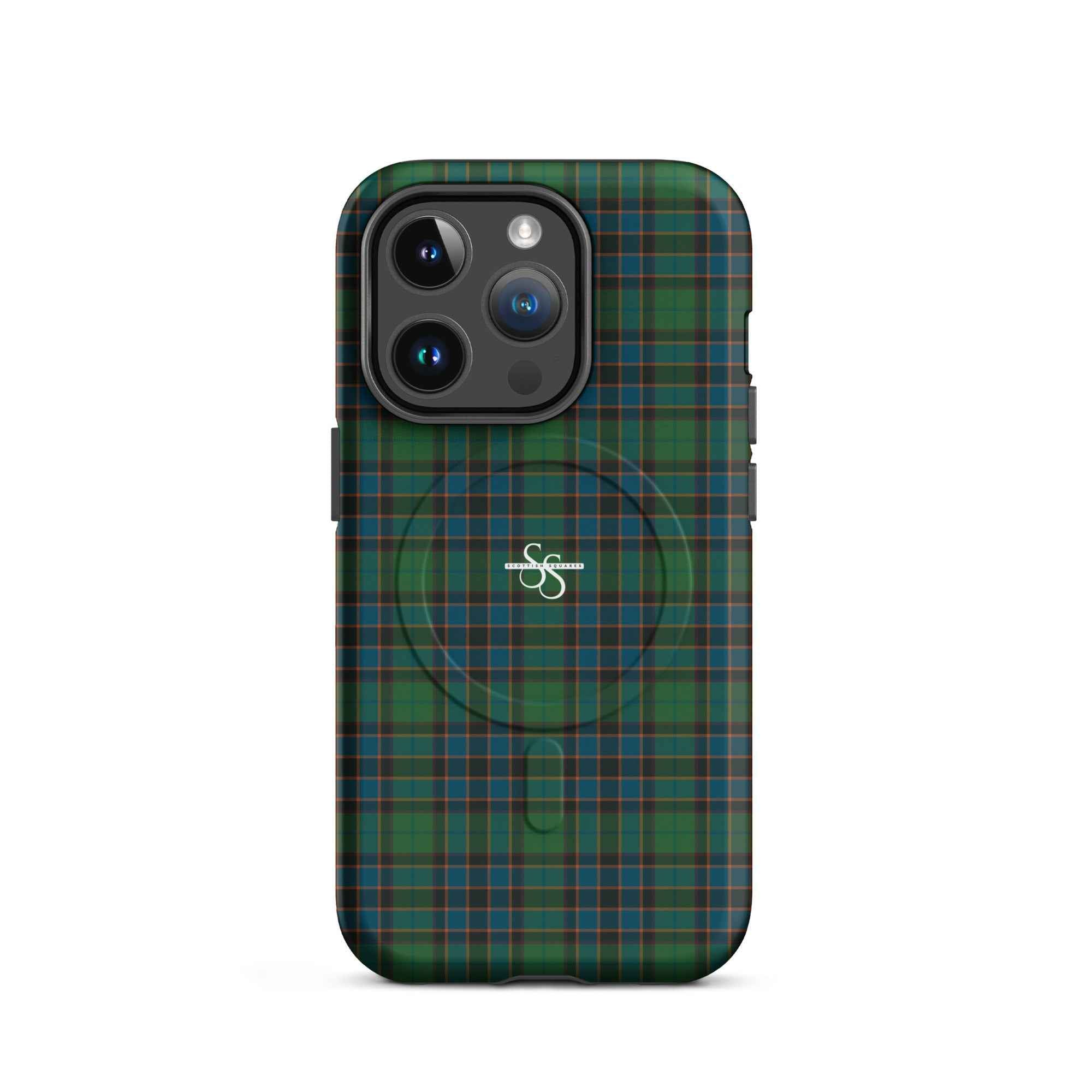 MagSafe Tough Case for iPhone Green Blue Orange Plaid Tartan