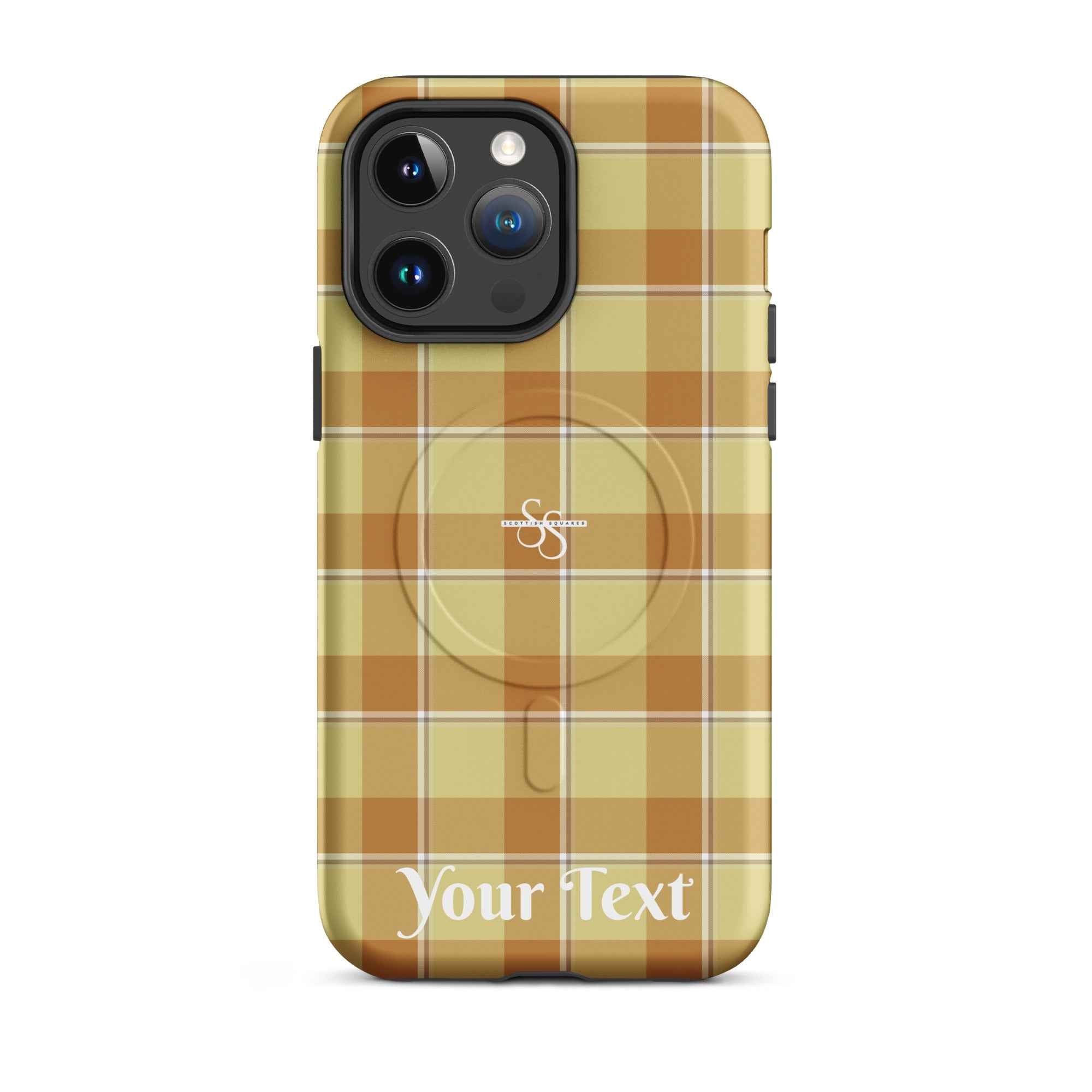 Personalized Zombie and Copper Plaid iPhone MagSafe Tough Case - Scottish Squares