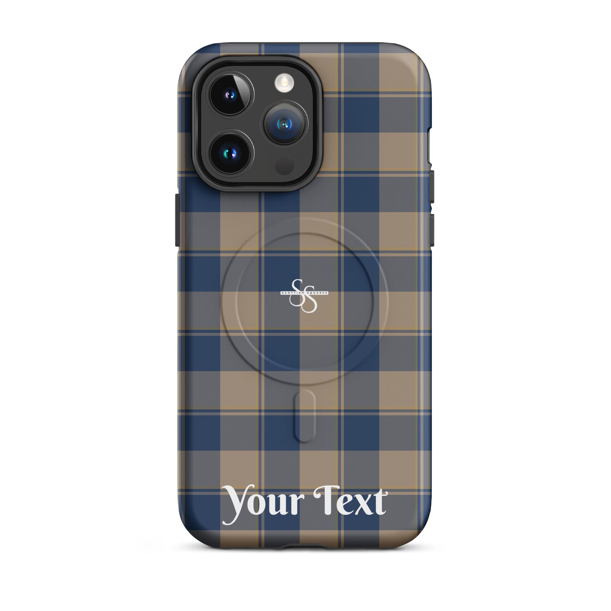 Personalized Cello and Donkey Brown Plaid iPhone MagSafe Tough Case - Scottish Squares