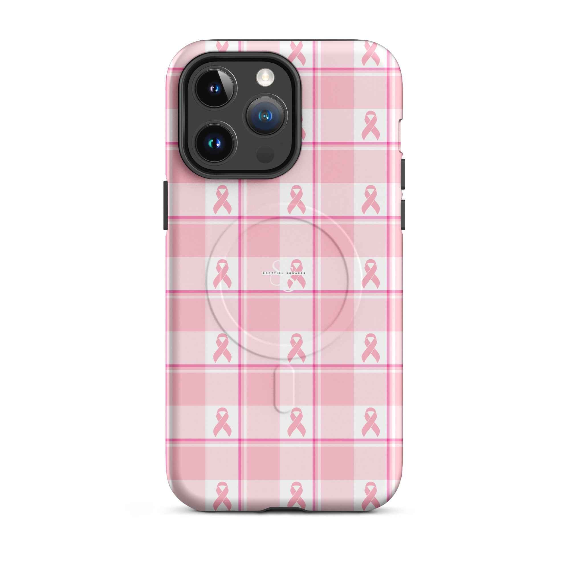 MagSafe Tough Case for iPhone Breast Cancer Awareness Plaid iPhone 14 Pro Max - Scottish Squares