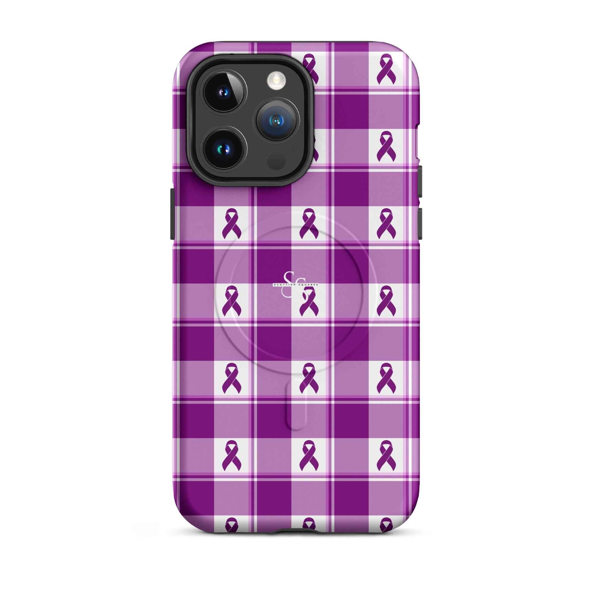 MagSafe Tough Case for iPhone Pancreatic Cancer Awareness Plaid iPhone 14 Pro Max - Scottish Squares