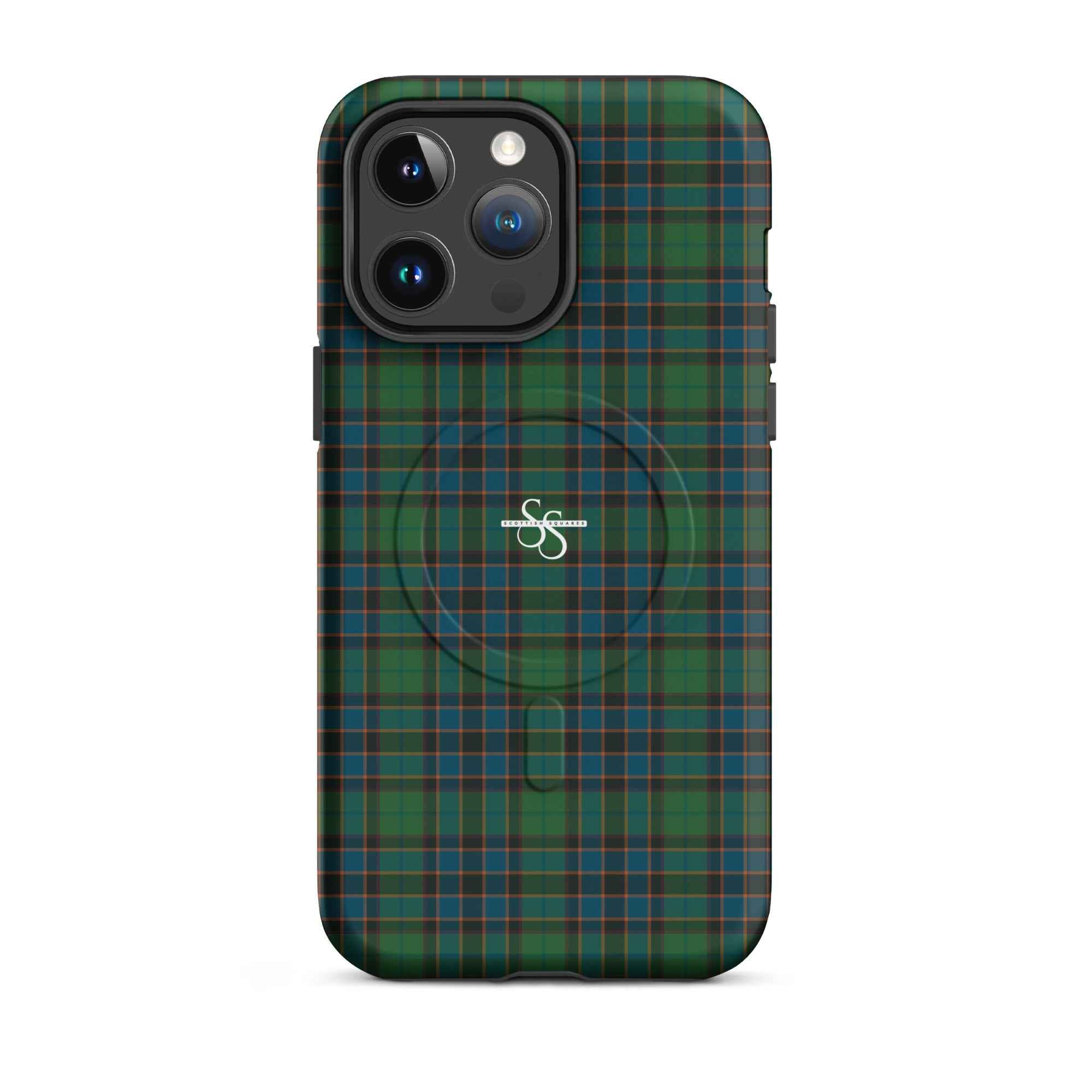 MagSafe Tough Case for iPhone Green Blue Orange Plaid Tartan