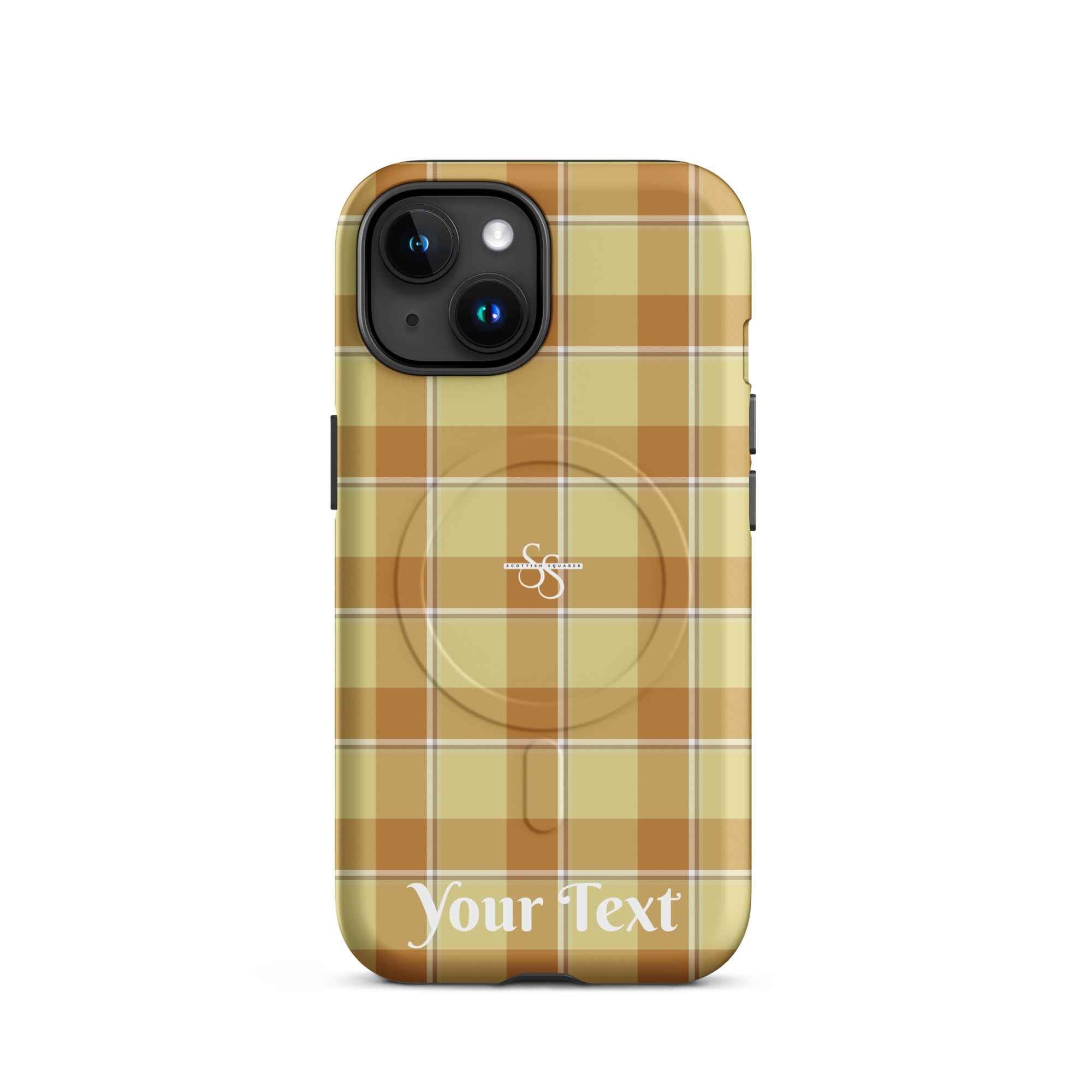 Personalized Zombie and Copper Plaid iPhone MagSafe Tough Case - Scottish Squares