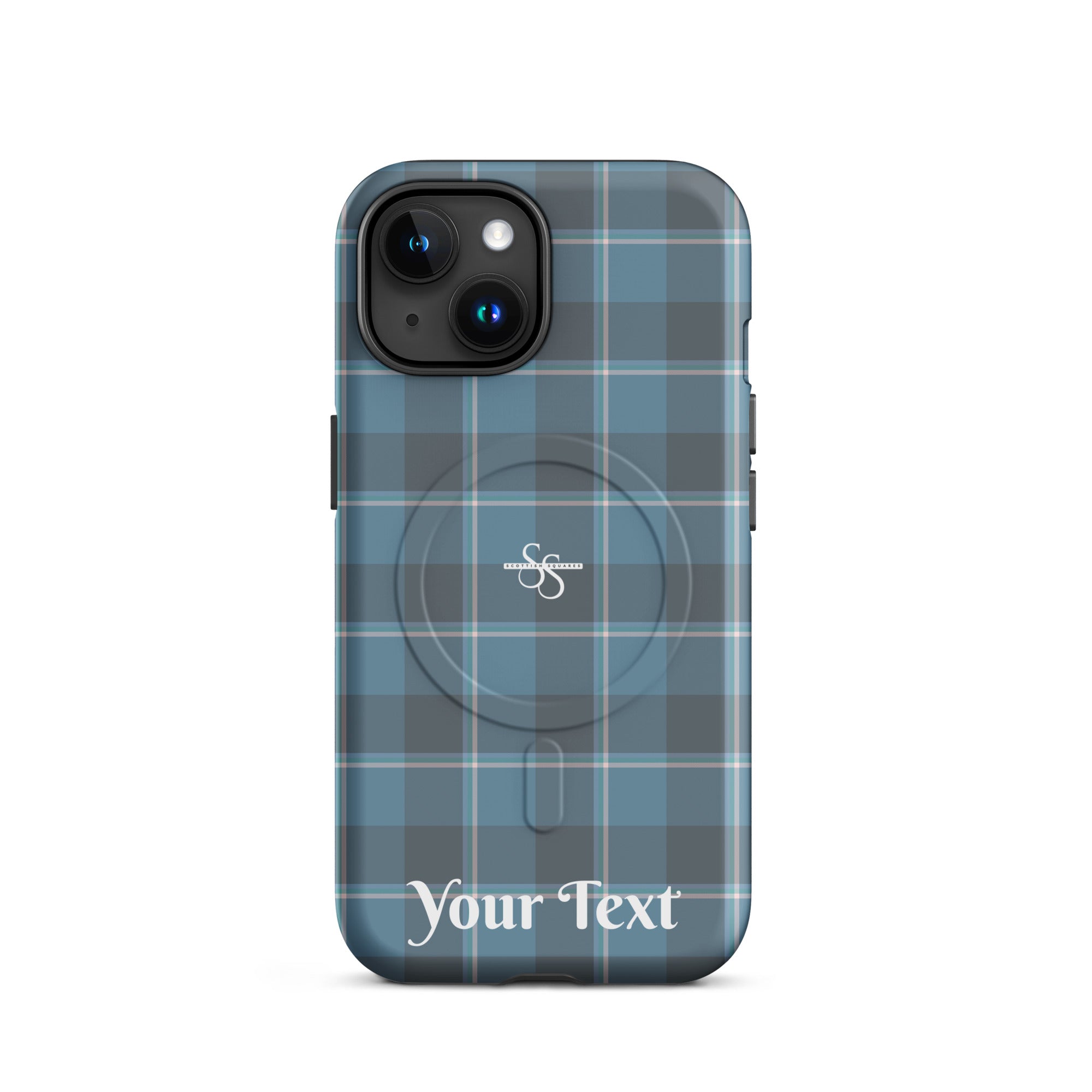 Personalized Hoki and Shuttle Gray Plaid iPhone MagSafe Tough Case - Scottish Squares