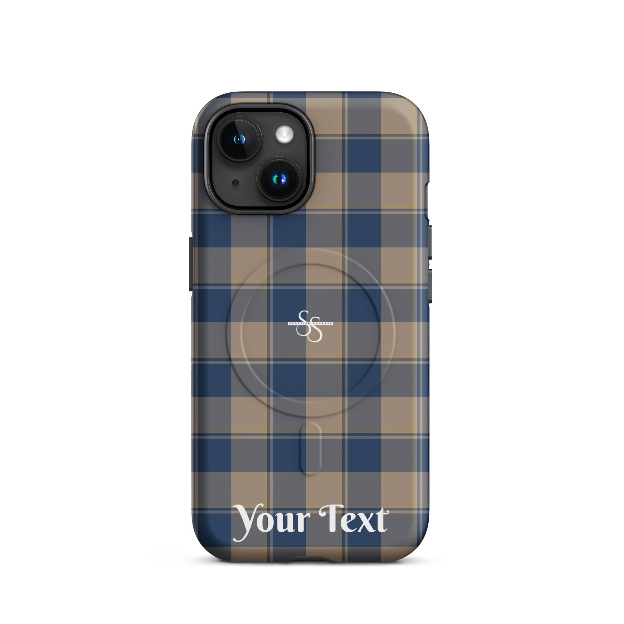 Personalized Cello and Donkey Brown Plaid iPhone MagSafe Tough Case - Scottish Squares