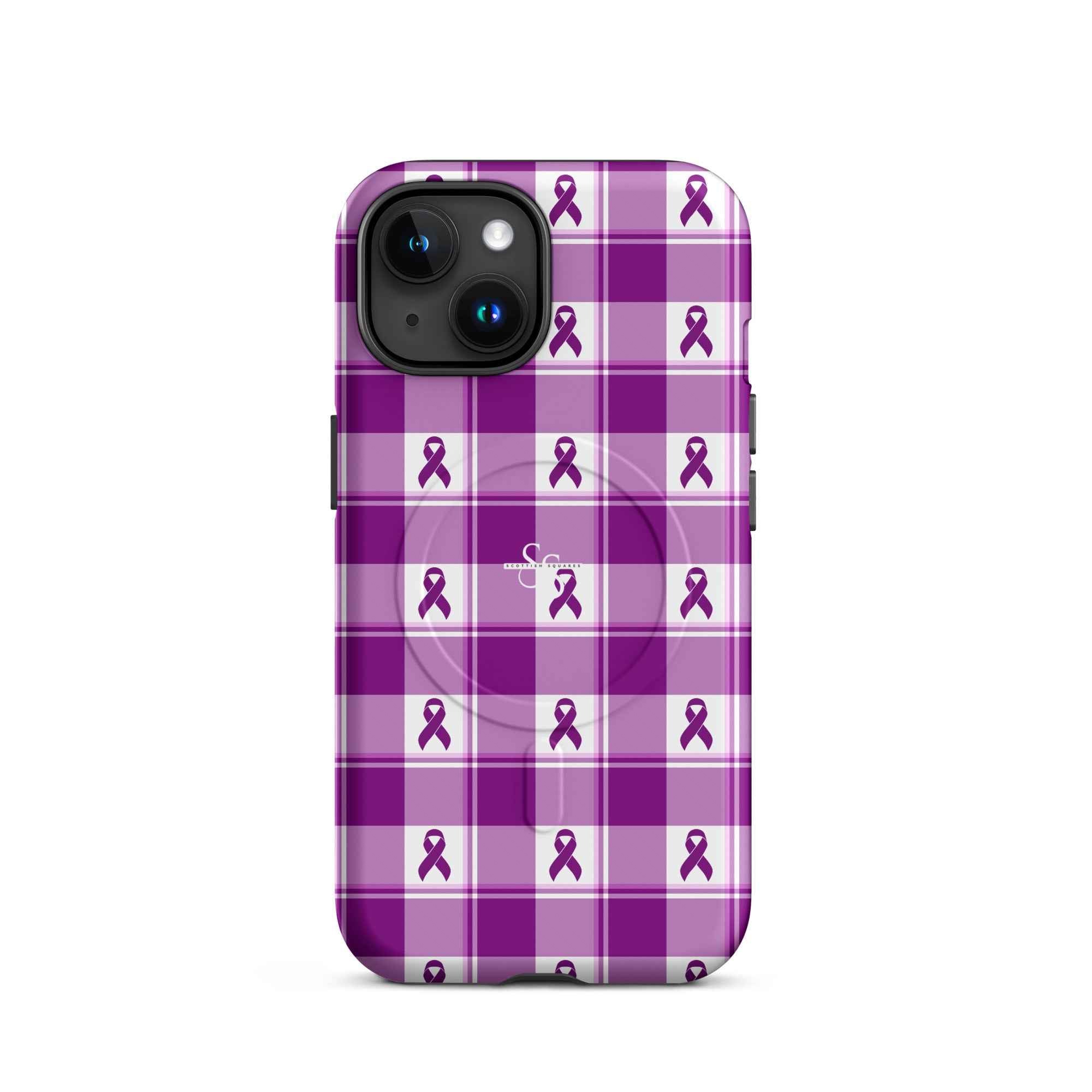 MagSafe Tough Case for iPhone Pancreatic Cancer Awareness Plaid iPhone 15 - Scottish Squares