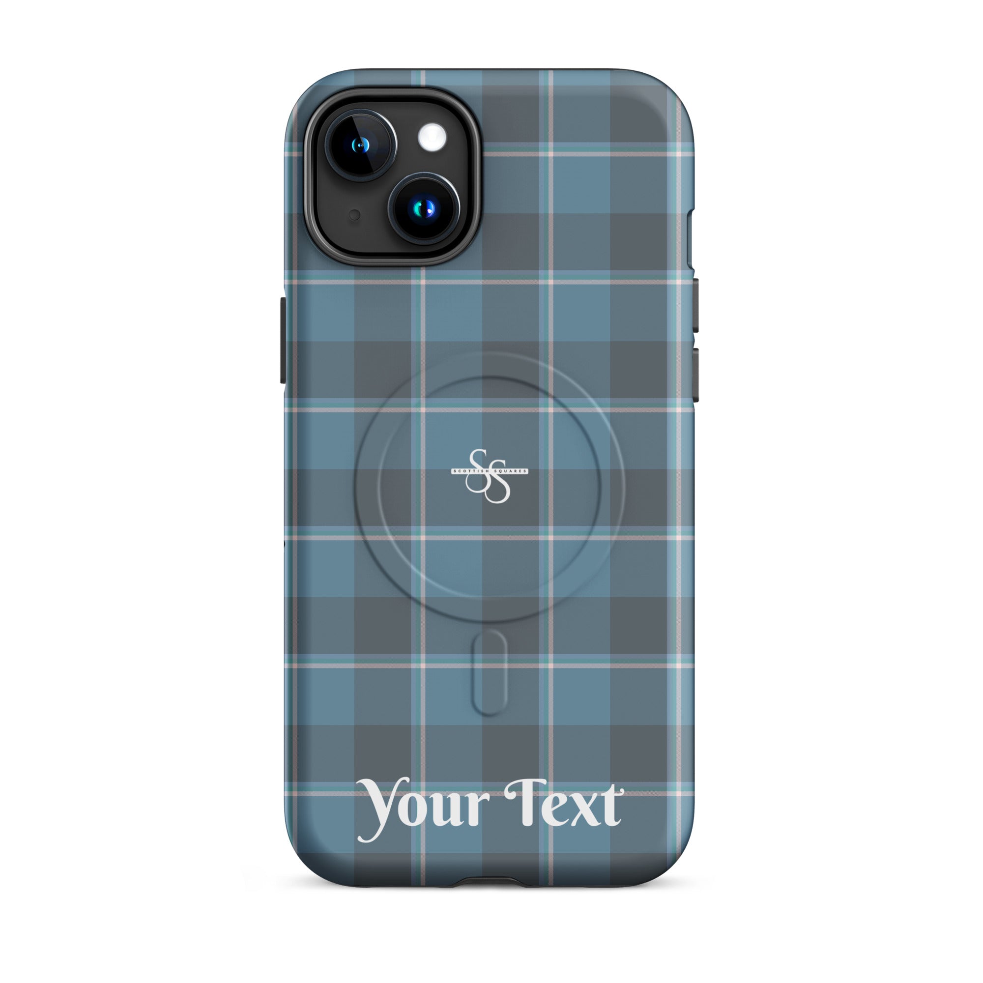 Personalized Hoki and Shuttle Gray Plaid iPhone MagSafe Tough Case - Scottish Squares