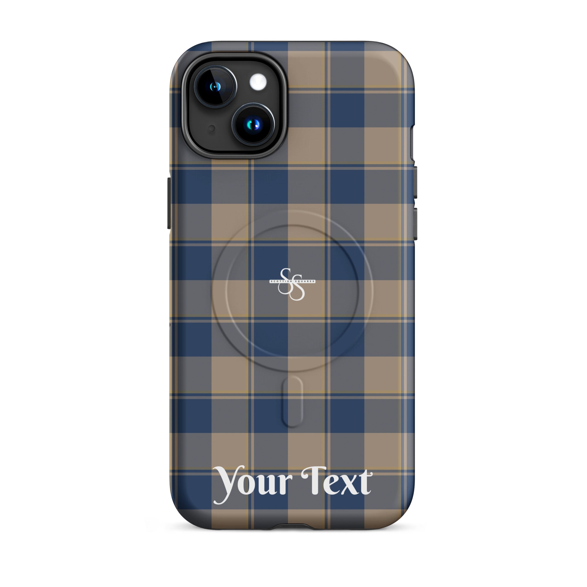 Personalized Cello and Donkey Brown Plaid iPhone MagSafe Tough Case - Scottish Squares