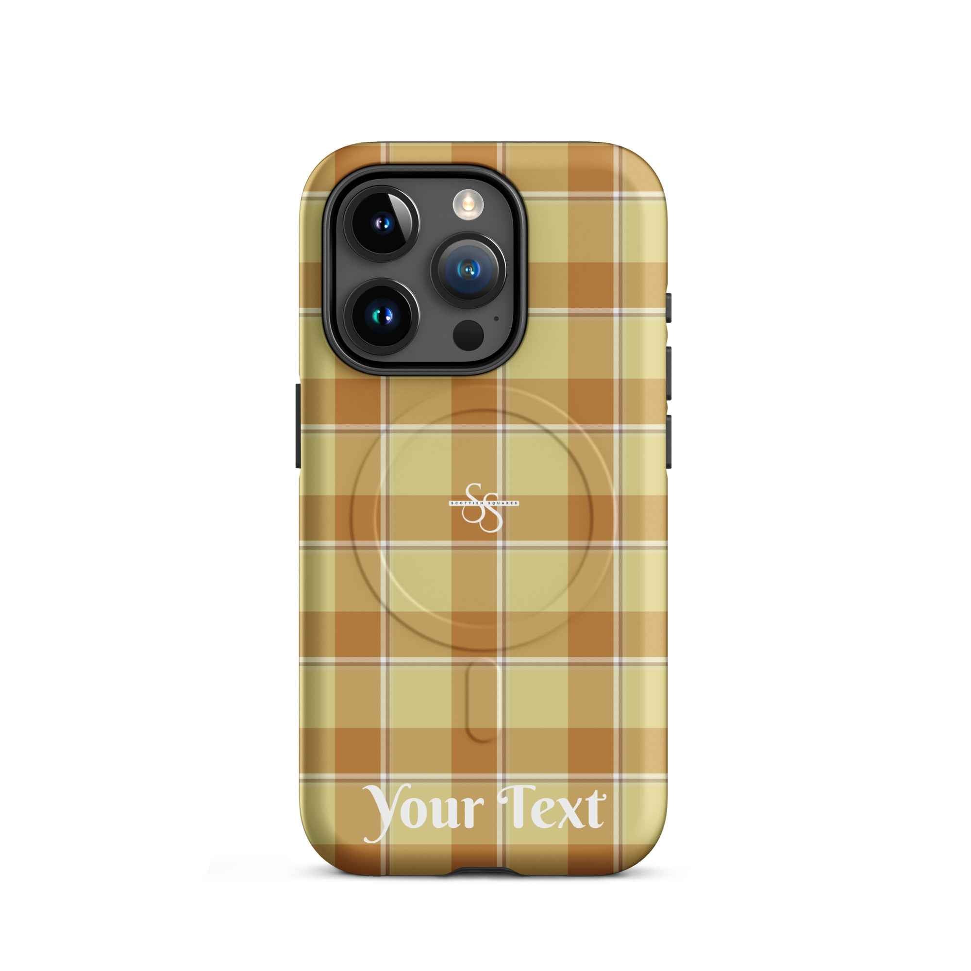 Personalized Zombie and Copper Plaid iPhone MagSafe Tough Case - Scottish Squares
