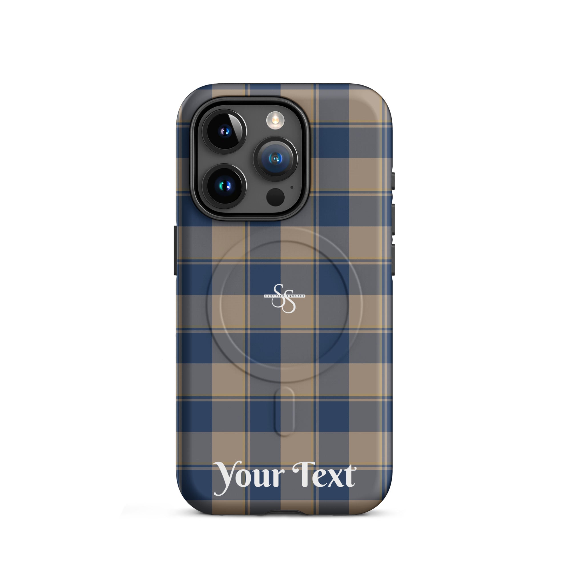 Personalized Cello and Donkey Brown Plaid iPhone MagSafe Tough Case - Scottish Squares