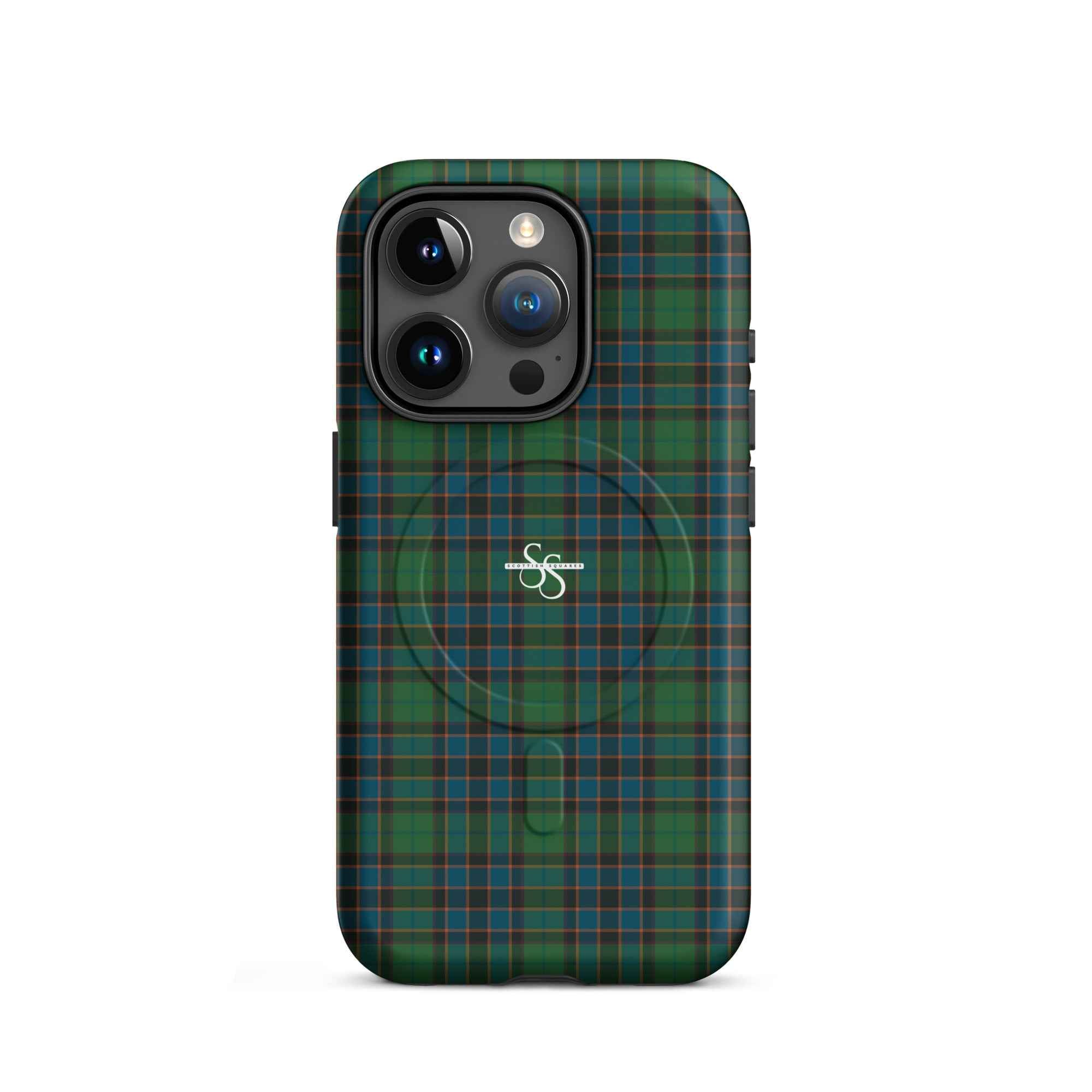 MagSafe Tough Case for iPhone Green Blue Orange Plaid Tartan