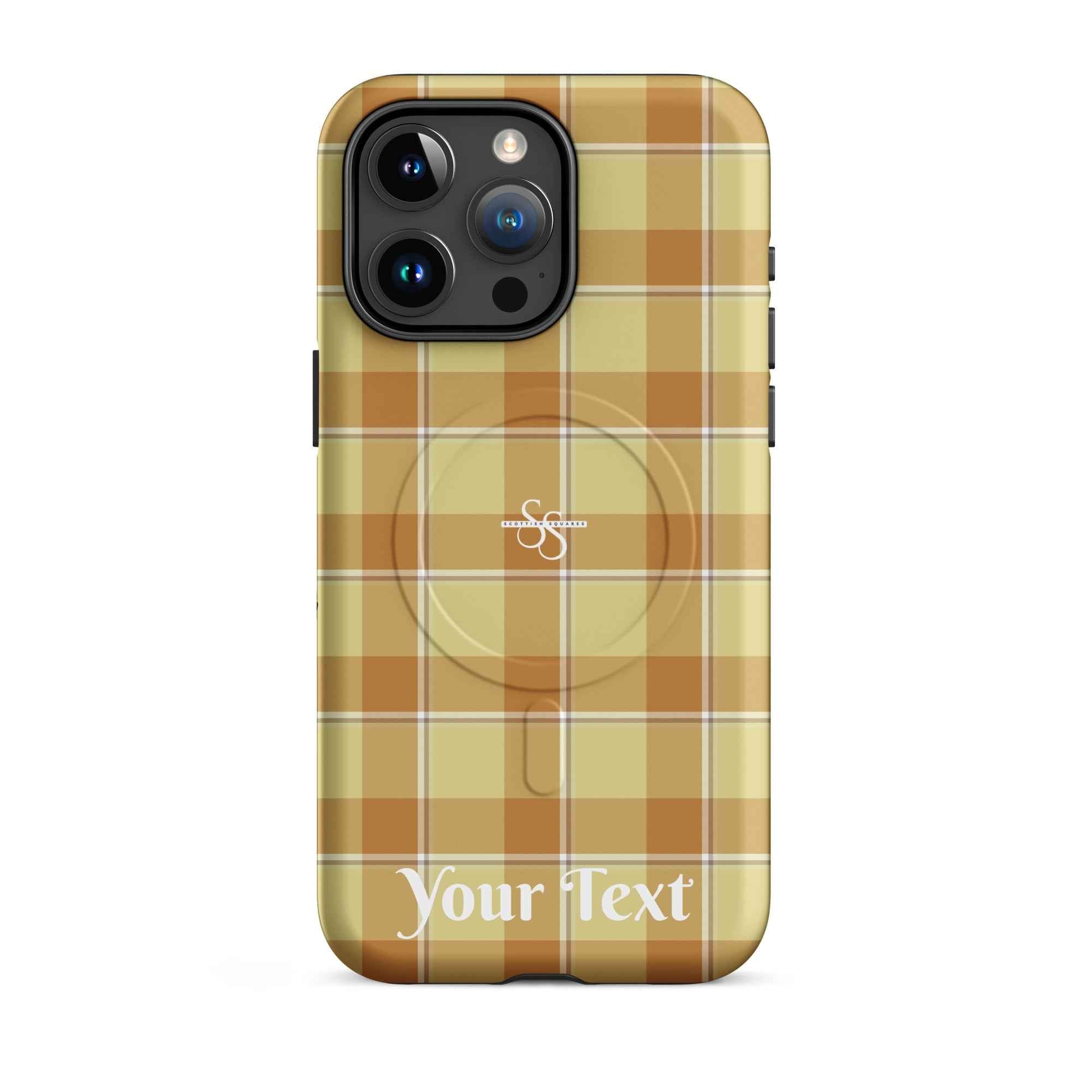 Personalized Zombie and Copper Plaid iPhone MagSafe Tough Case - Scottish Squares