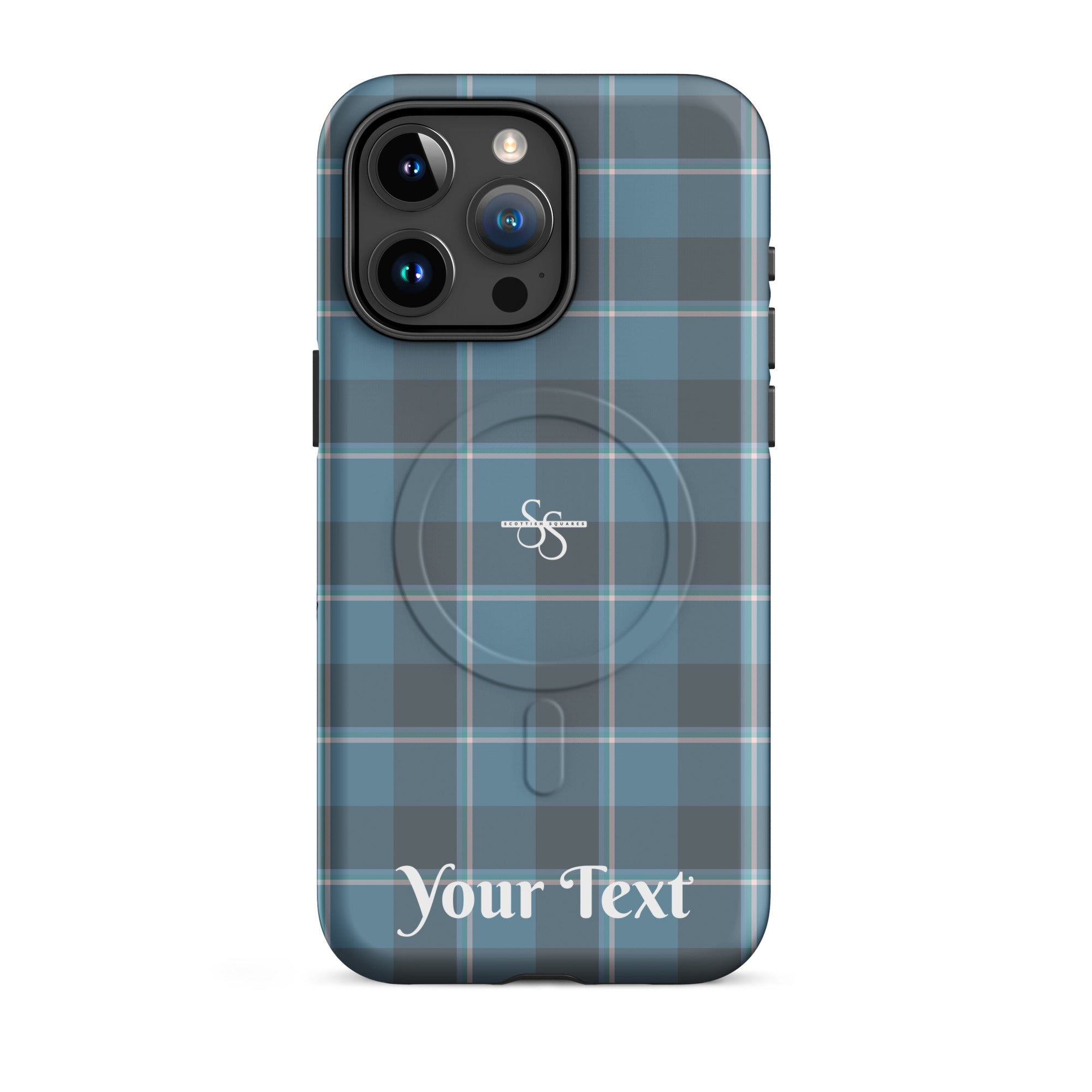 Personalized Hoki and Shuttle Gray Plaid iPhone MagSafe Tough Case - Scottish Squares