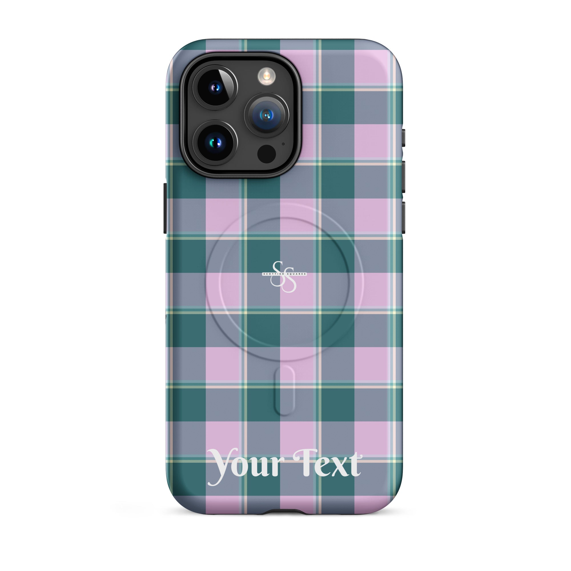 Personalized Ming and Melanie Plaid iPhone MagSafe Tough Case - Scottish Squares