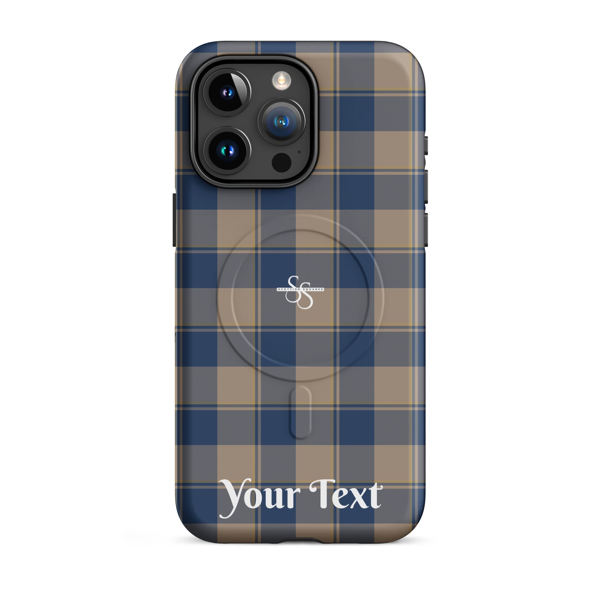 Personalized Cello and Donkey Brown Plaid iPhone MagSafe Tough Case - Scottish Squares