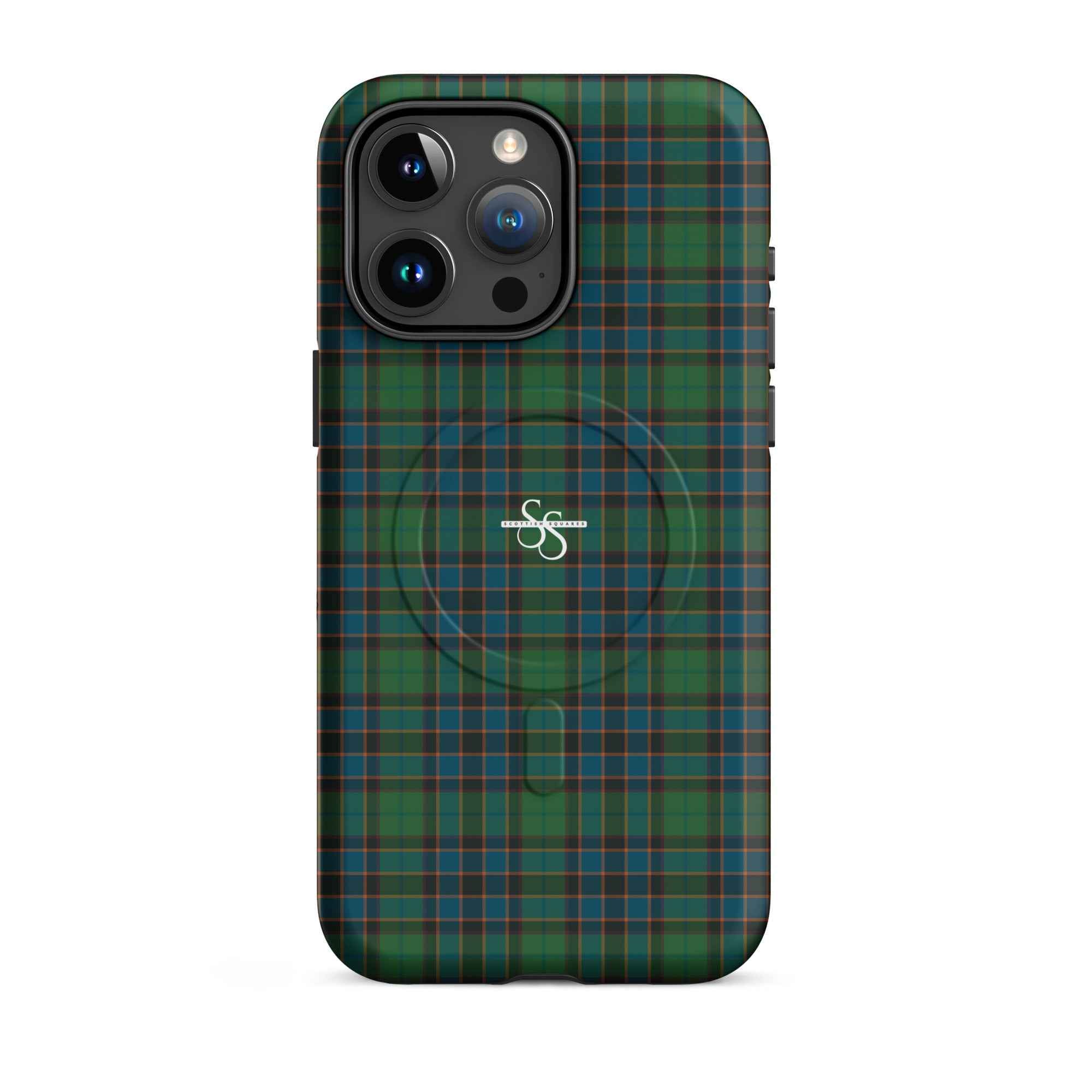 MagSafe Tough Case for iPhone Green Blue Orange Plaid Tartan