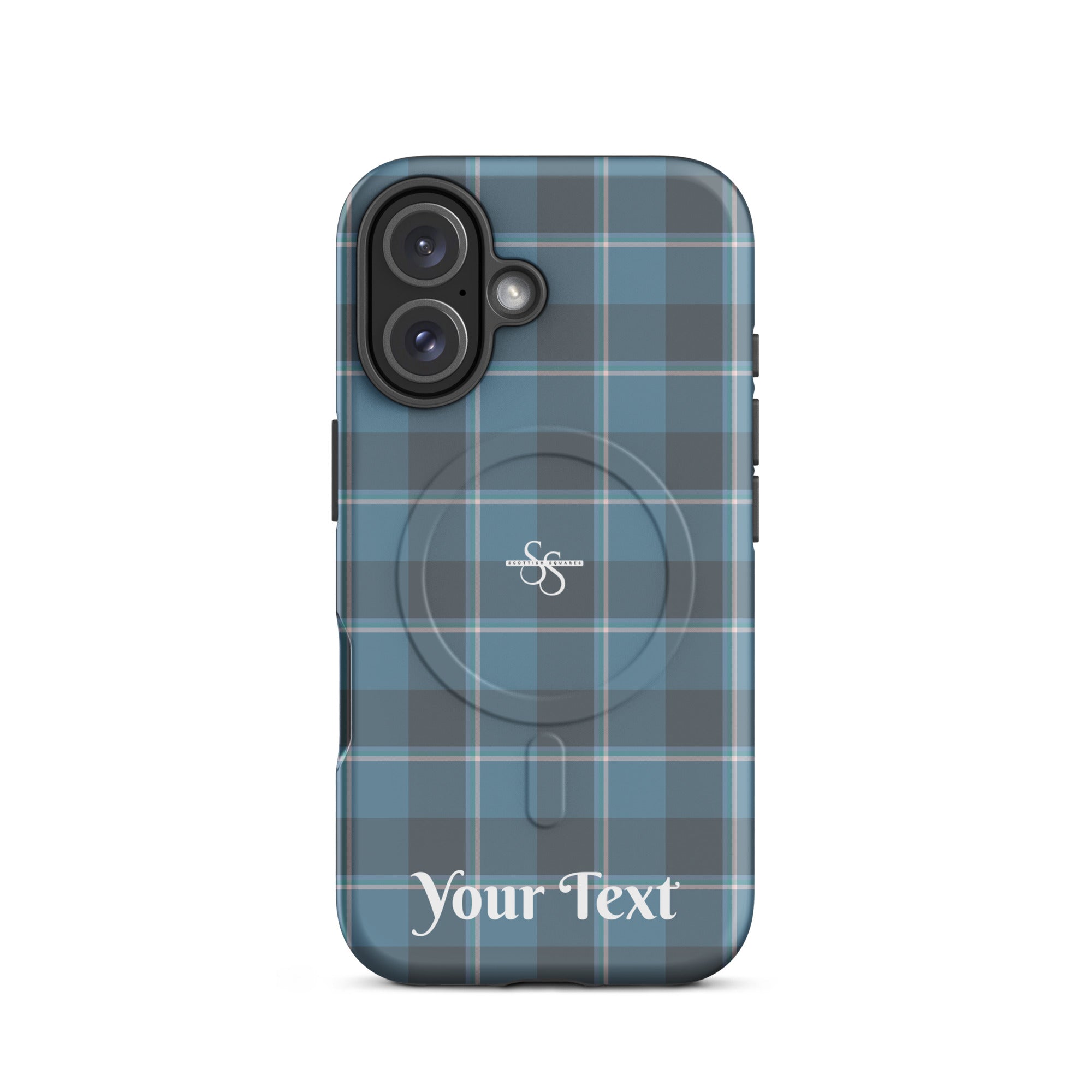 Personalized Hoki and Shuttle Gray Plaid iPhone MagSafe Tough Case - Scottish Squares