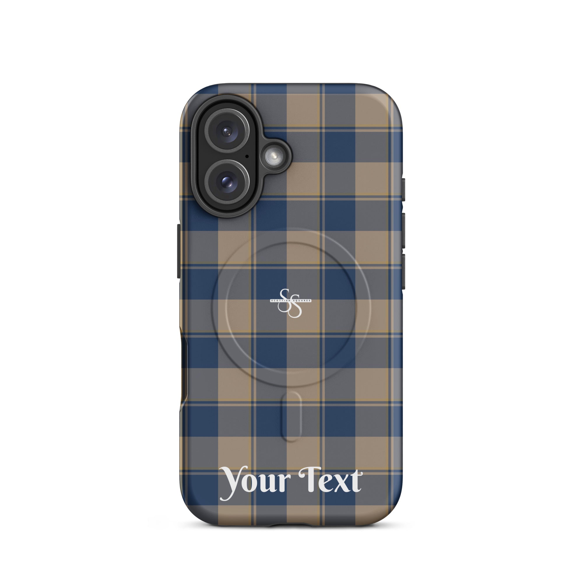 Personalized Cello and Donkey Brown Plaid iPhone MagSafe Tough Case - Scottish Squares