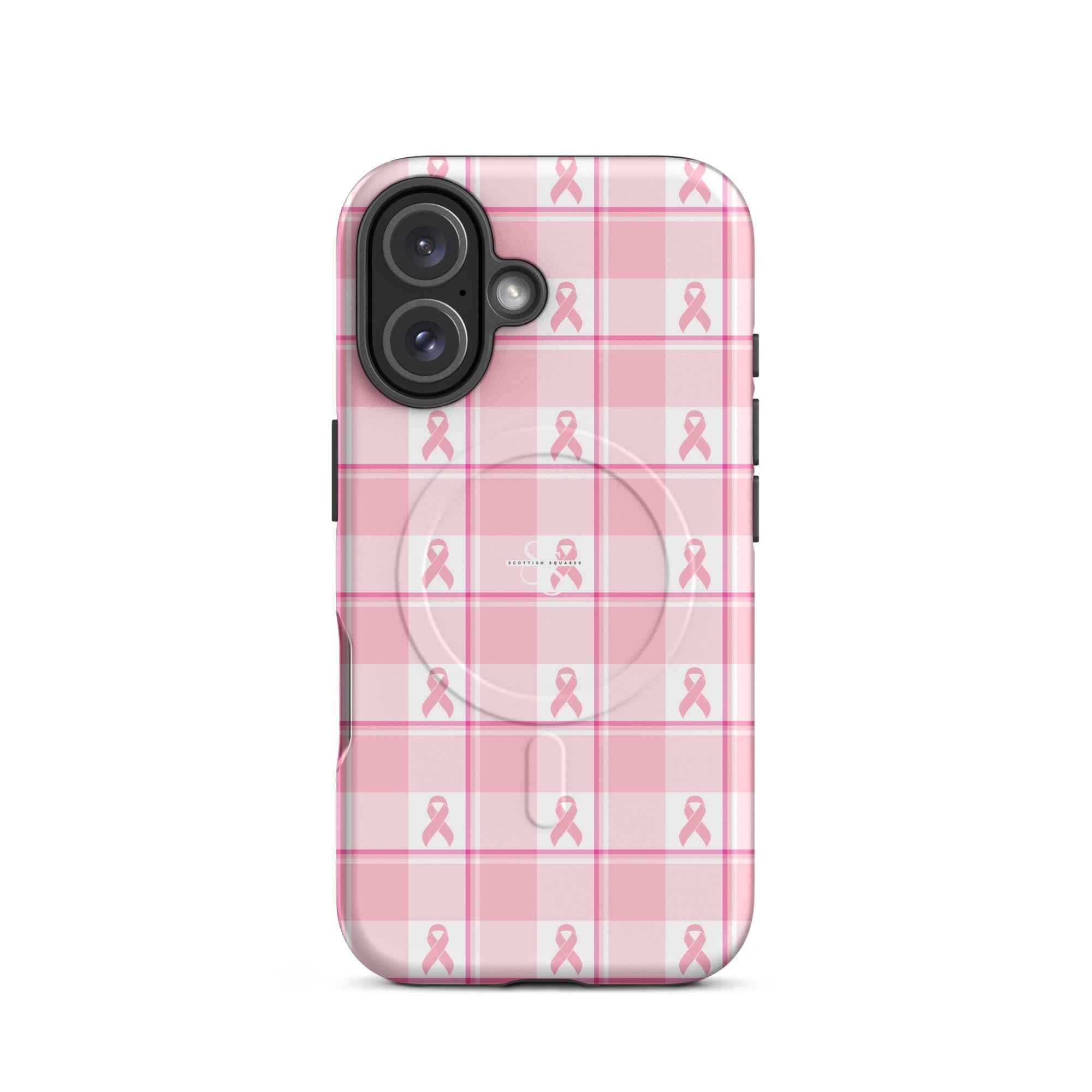 MagSafe Tough Case for iPhone Breast Cancer Awareness Plaid iPhone 16 - Scottish Squares