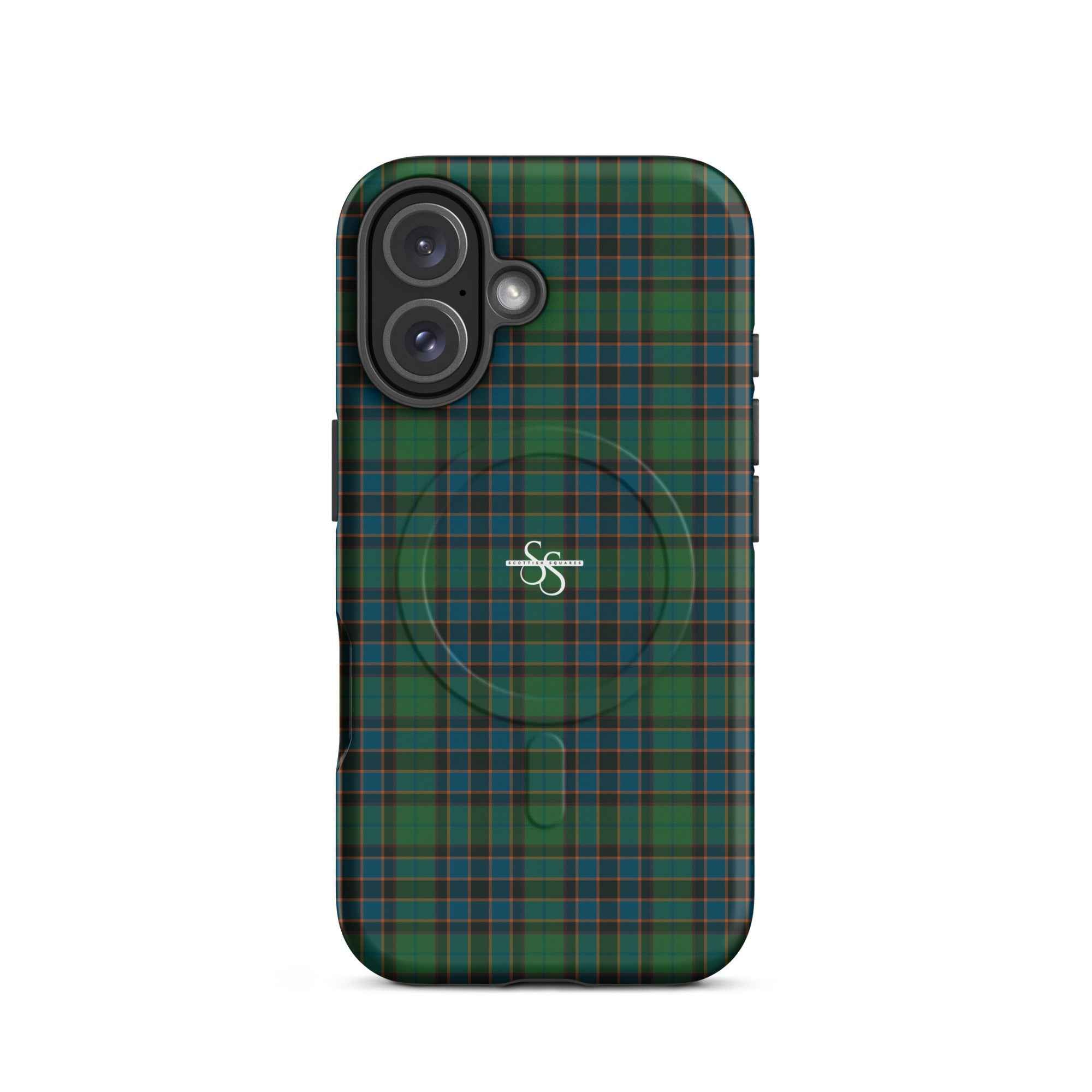 MagSafe Tough Case for iPhone Green Blue Orange Plaid Tartan