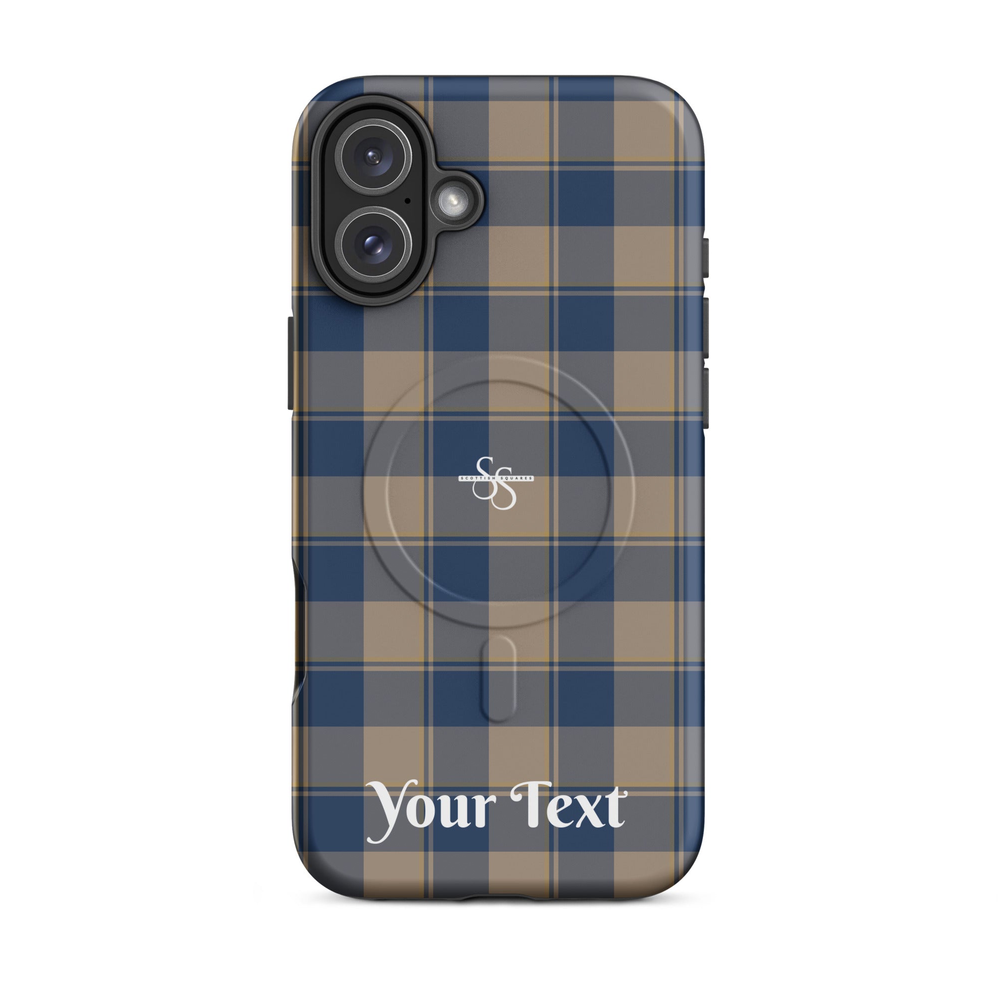 Personalized Cello and Donkey Brown Plaid iPhone MagSafe Tough Case - Scottish Squares