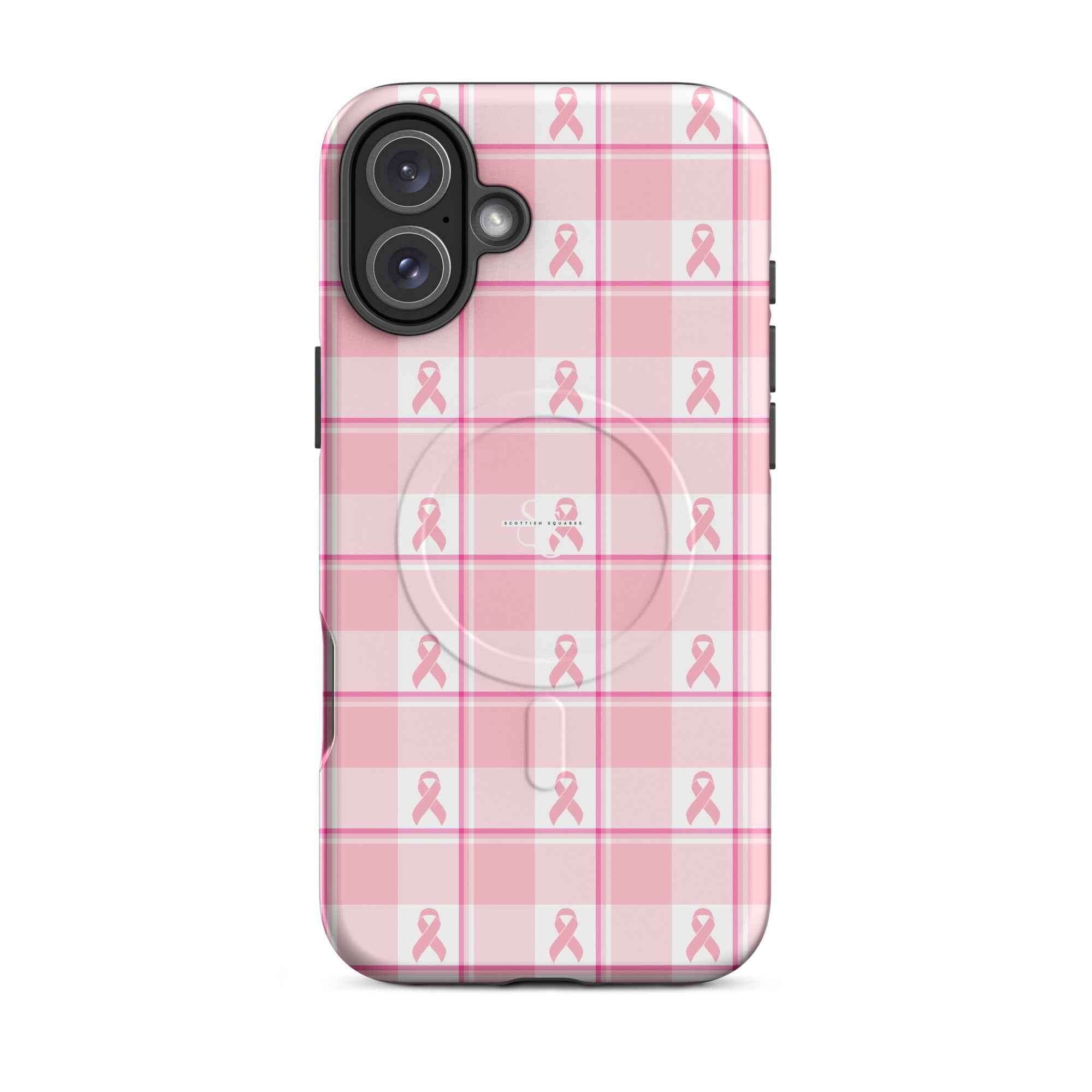 MagSafe Tough Case for iPhone Breast Cancer Awareness Plaid iPhone 16 Plus - Scottish Squares