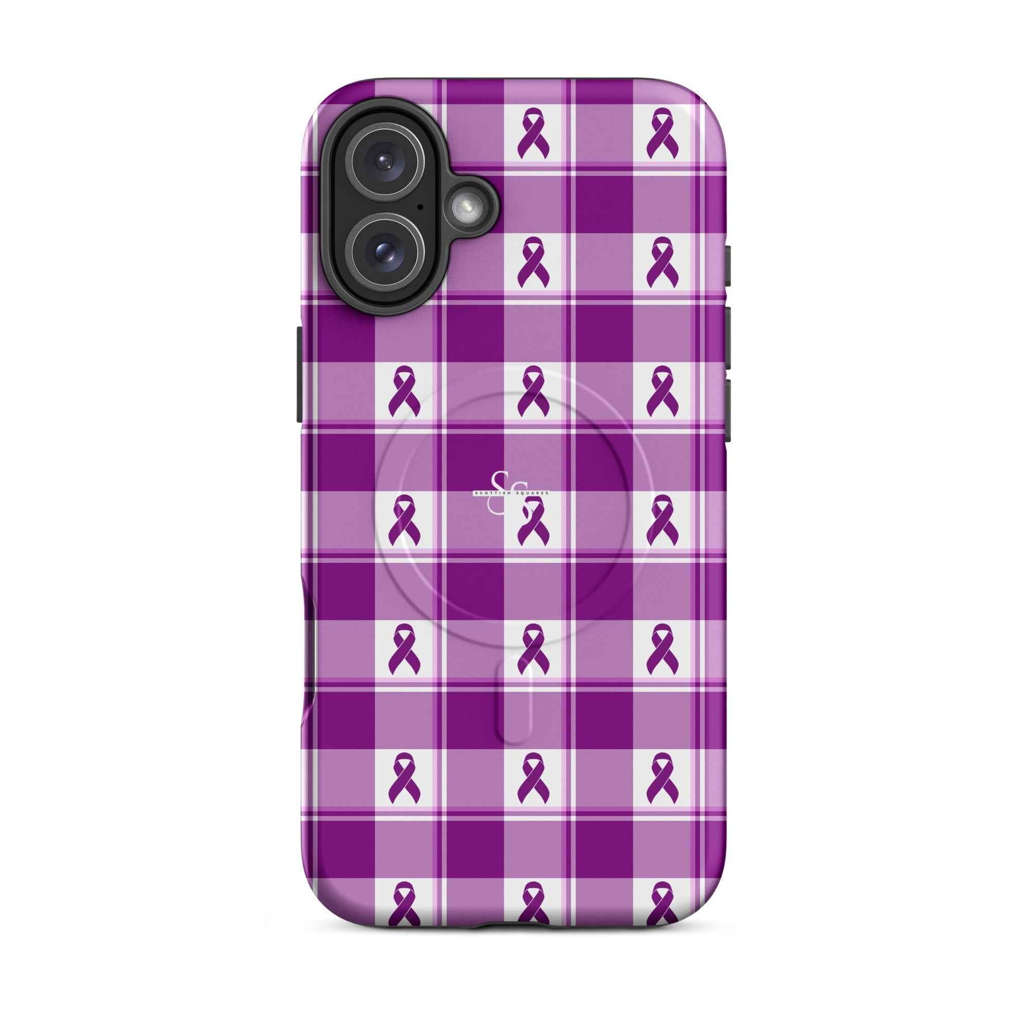 MagSafe Tough Case for iPhone Pancreatic Cancer Awareness Plaid iPhone 16 Plus - Scottish Squares