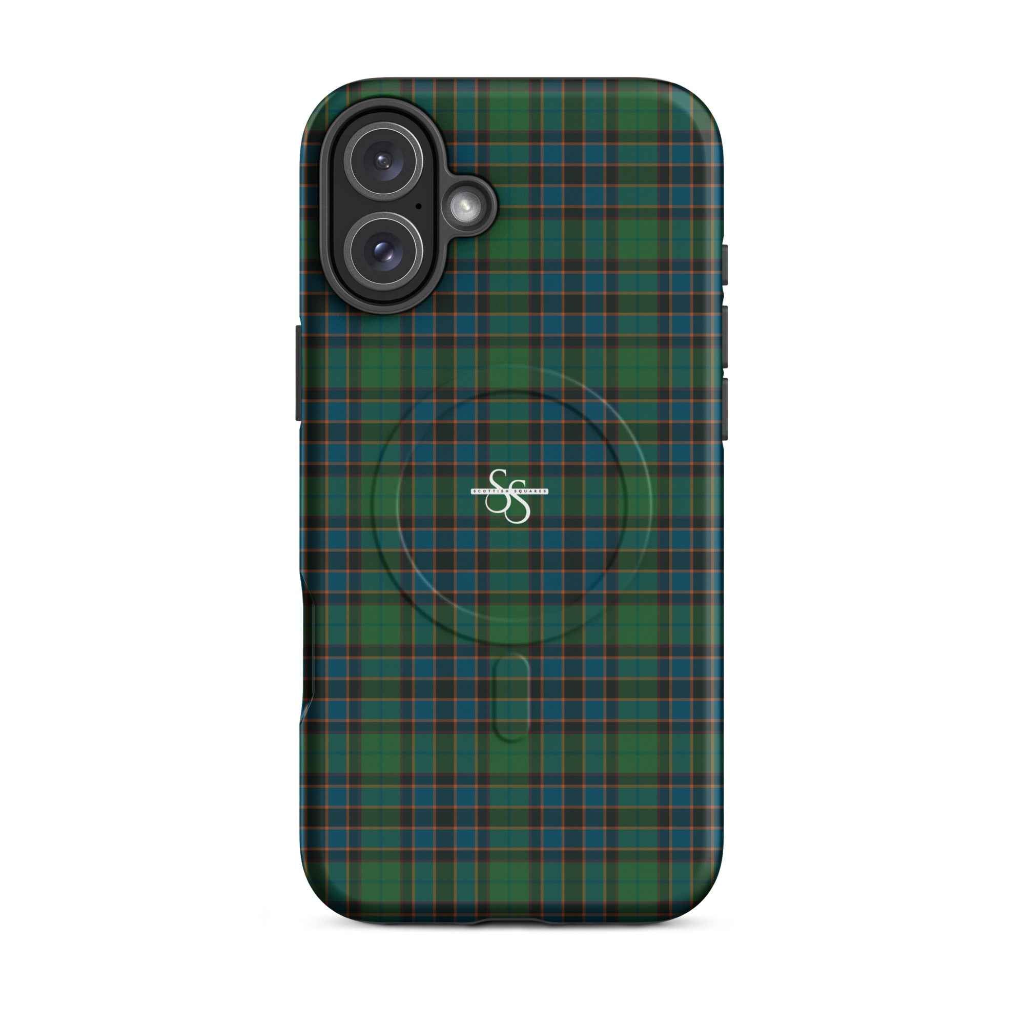 MagSafe Tough Case for iPhone Green Blue Orange Plaid Tartan