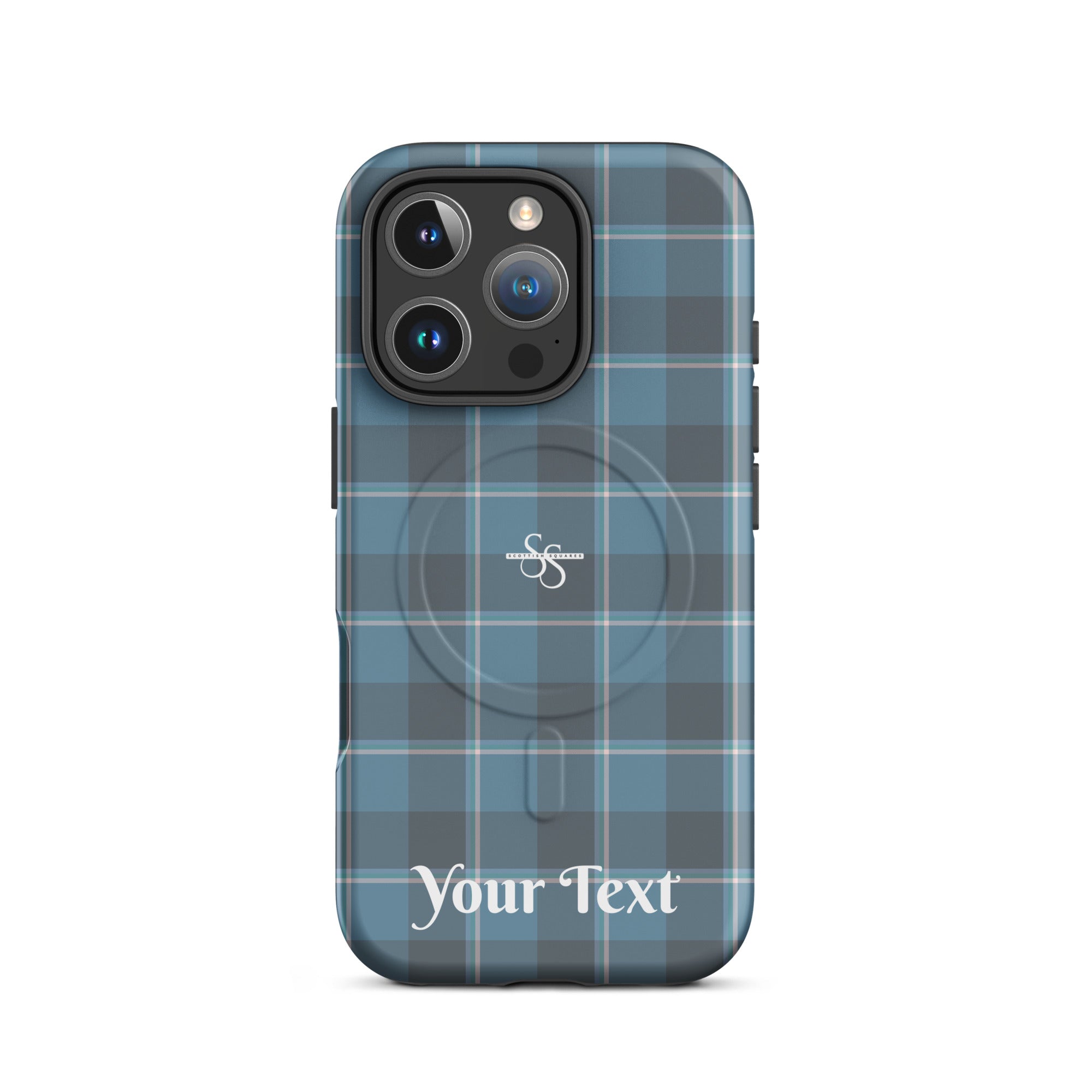 Personalized Hoki and Shuttle Gray Plaid iPhone MagSafe Tough Case - Scottish Squares